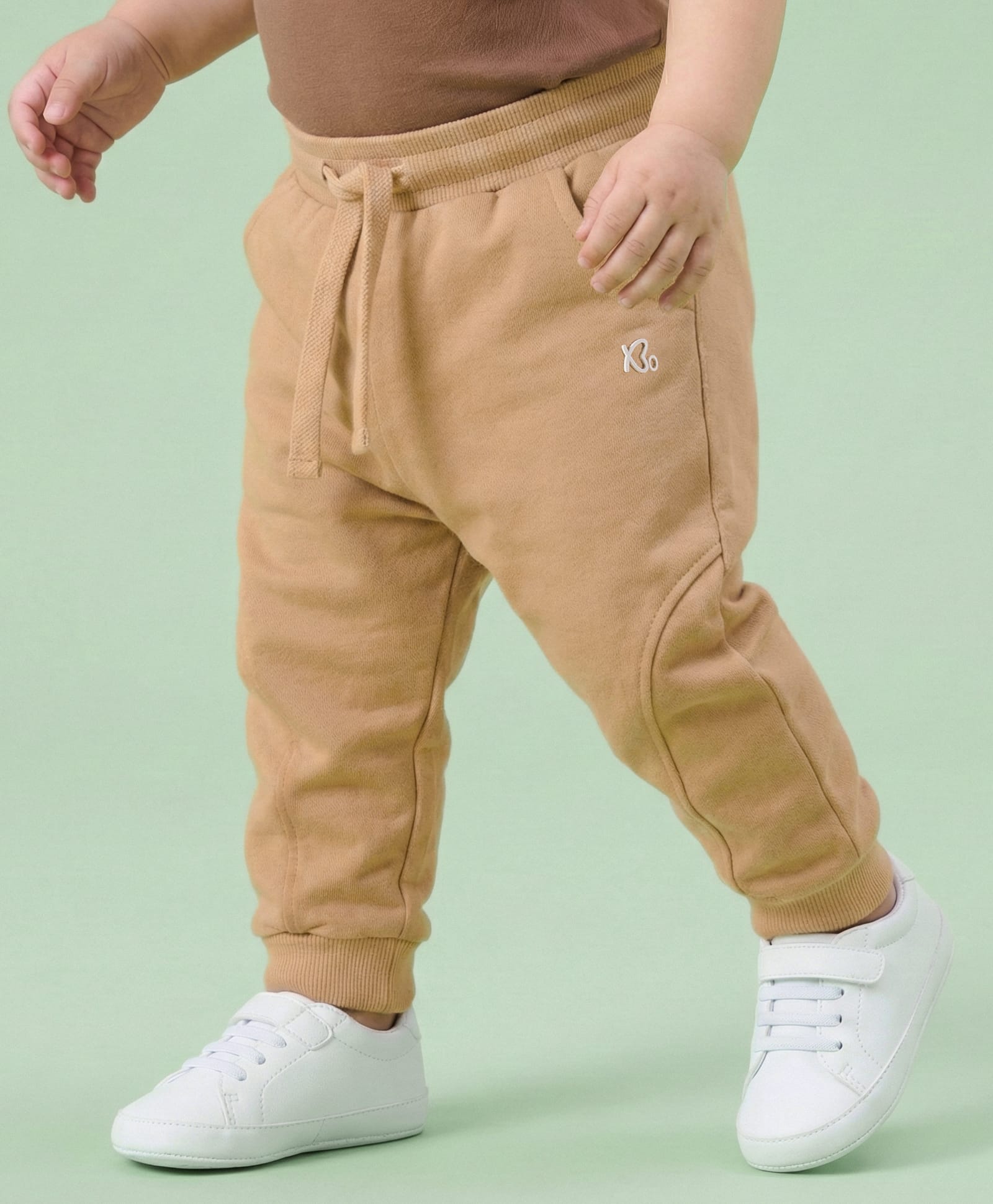 Babyoye 100% Cotton Knit Full Length Solid Colour Lounge Pant - Brown-picture-26