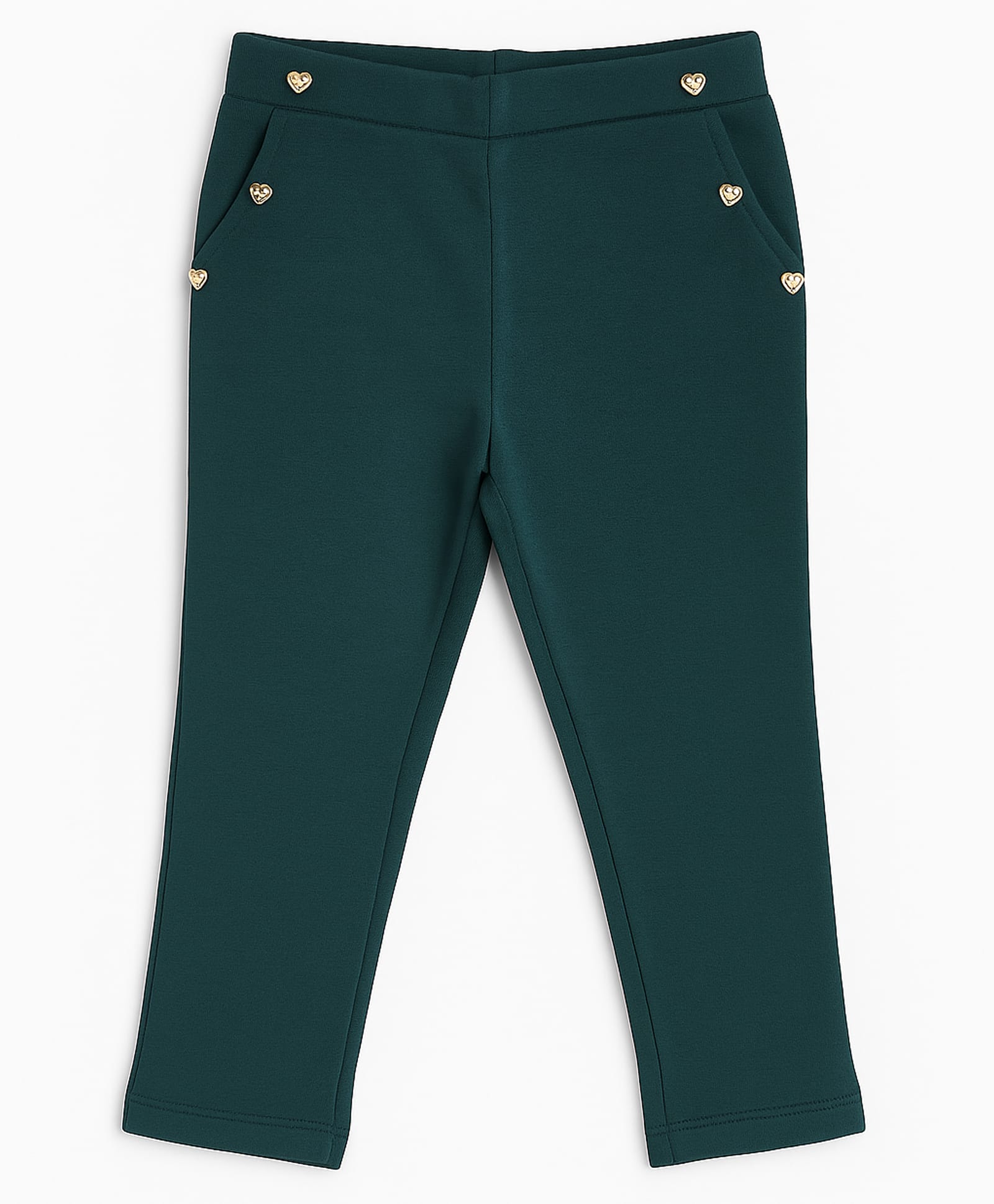 Sportking Cotton Blend Knit Heart Beads Embellished Jeggings - Teal-picture-28