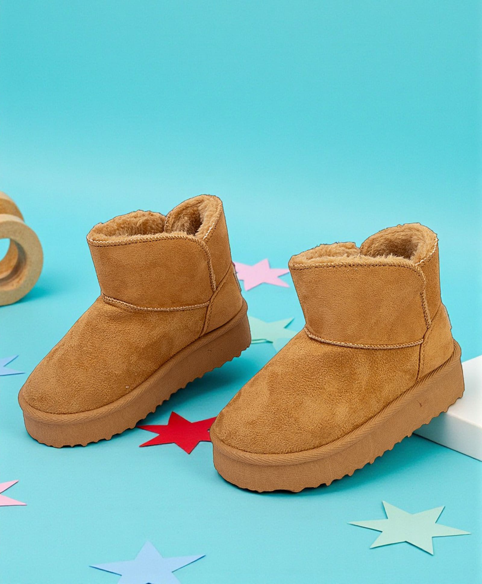 TRUFFLE COLLECTION Fur Detailed Slip On Boots - Brown