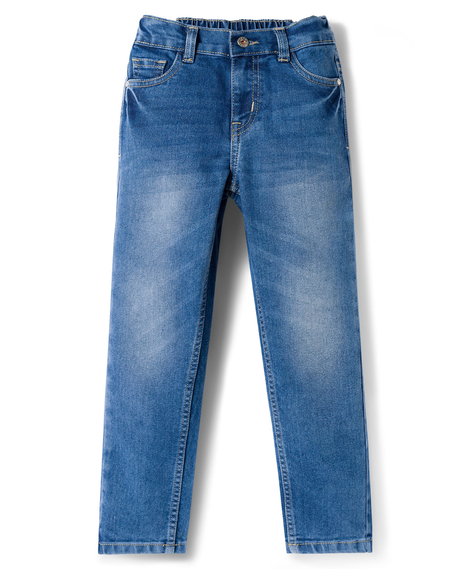 Primo Gino Woven Full Length Washed Straight Fit Jeans - Blue-picture-36