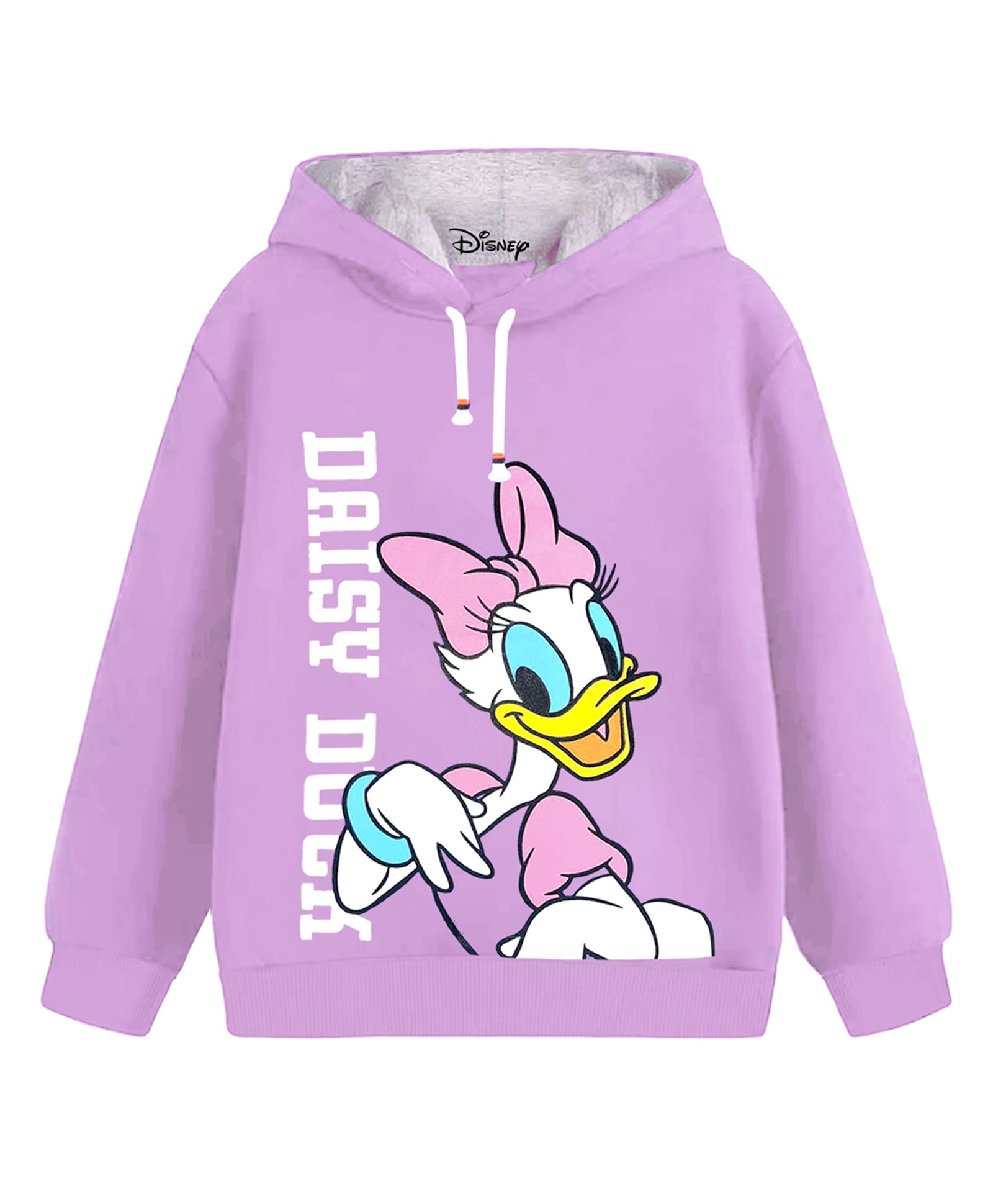 KUCHIPOO Fleece Knit Disney Mickey Mouse & Friends Featuring Full Sleeves Daisy Duck Printed Winter Hoodie - Multi Colour-picture-20