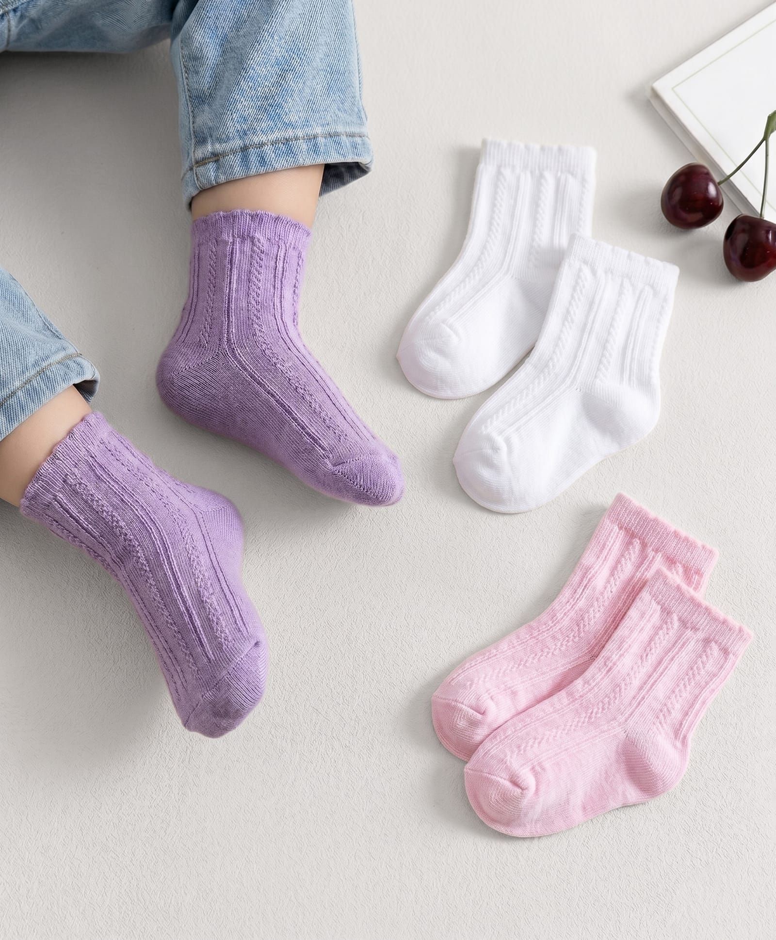 Cute Walk by Babyhug Non Terry Knit Ankle Length Anti Bacterial Socks Pack of 3 - Multicolour-picture-21