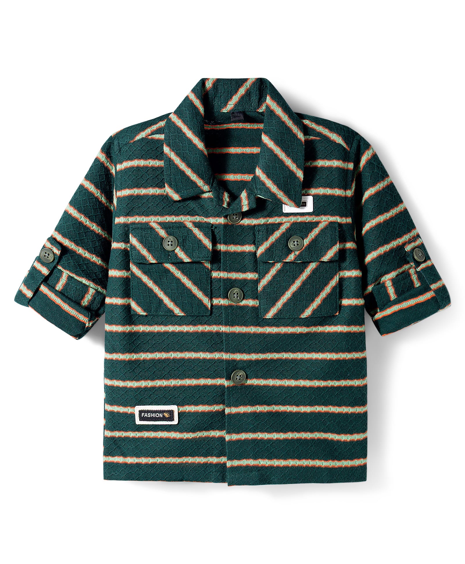 Dapper Dudes Full Sleeves Striped Shirt - Green-picture-27
