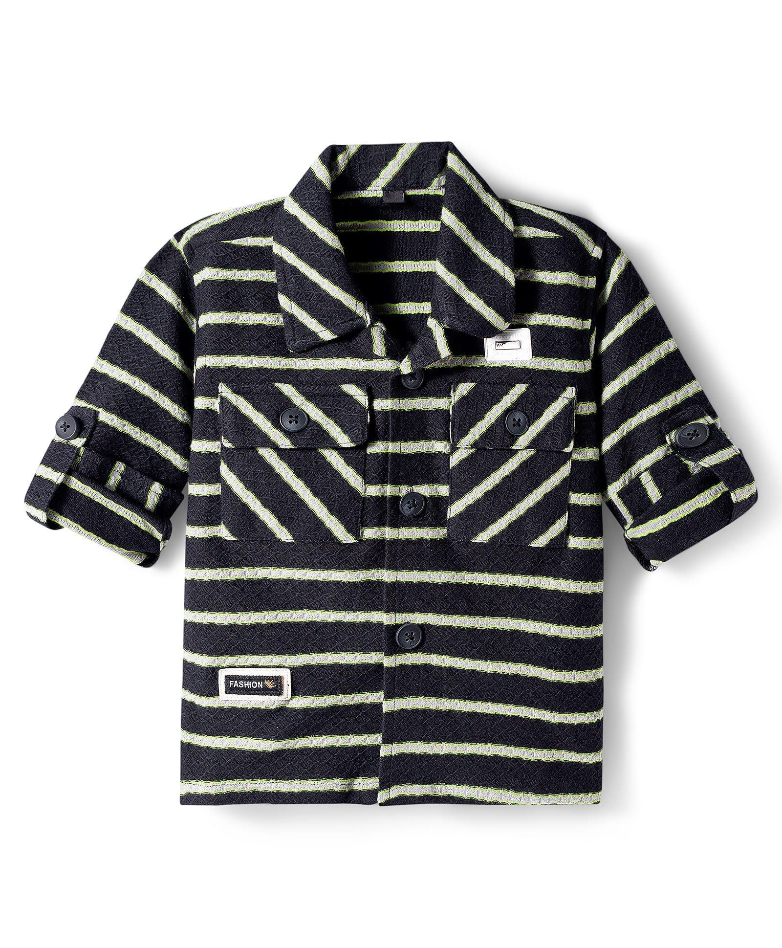 Dapper Dudes Full Sleeves Striped Shirt - Green-picture-10