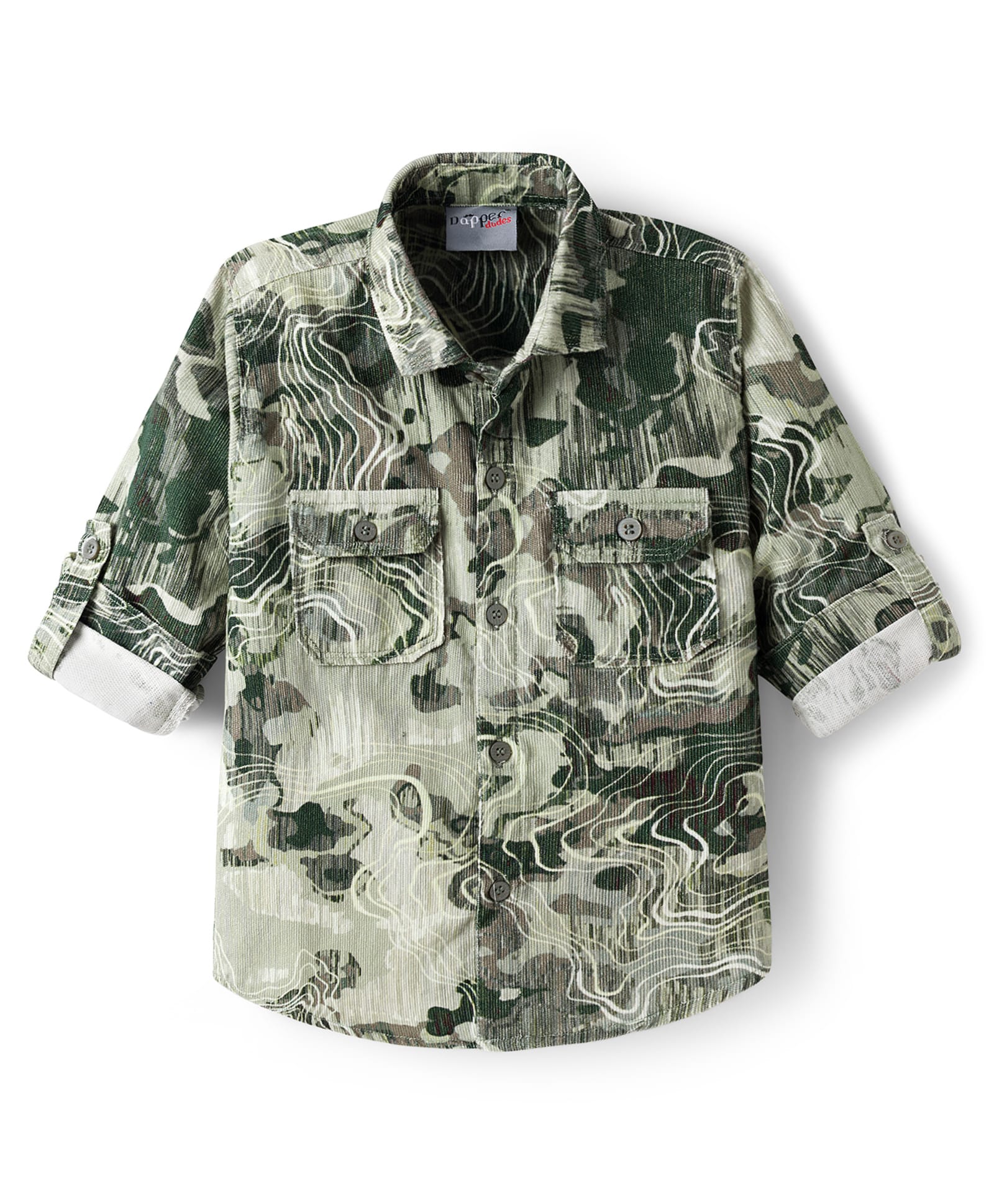 Dapper Dudes Full Sleeves Abstract Printed Shirt - Green-image-42