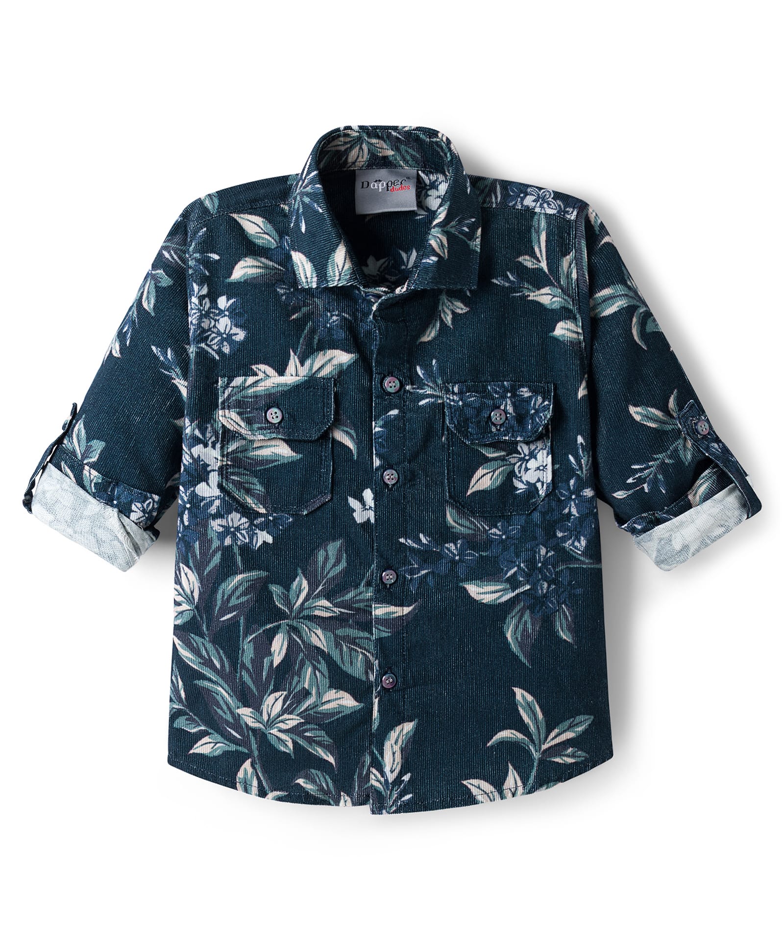 Dapper Dudes Full Sleeves Floral Printed Shirt - Navy Blue-image-49