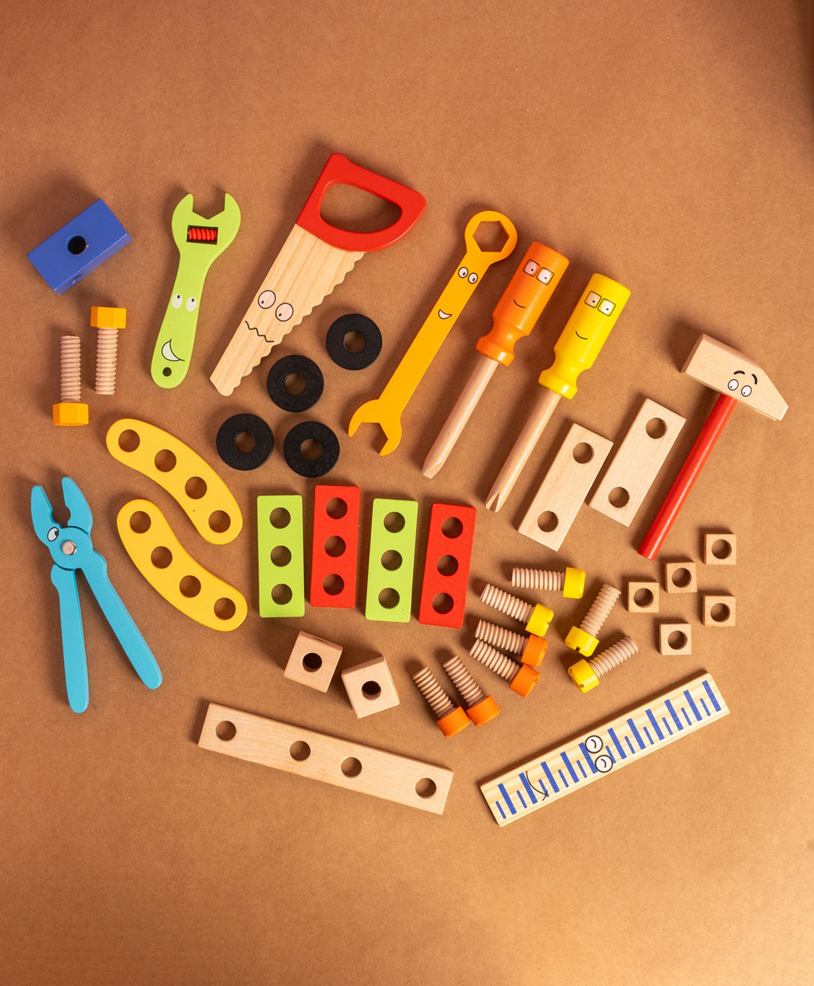 NESTA TOYS Wooden Tool Kit Without Box (39 Pcs) for Kids-image-42