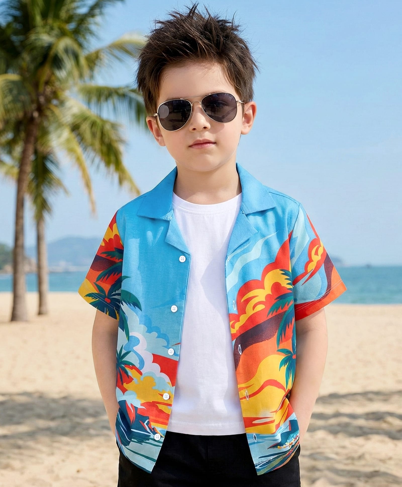 OLLINGTON ST. Cotton Knit Half Sleeve Printed Shirt With Inner T-Shirt - Multicolor-image-28