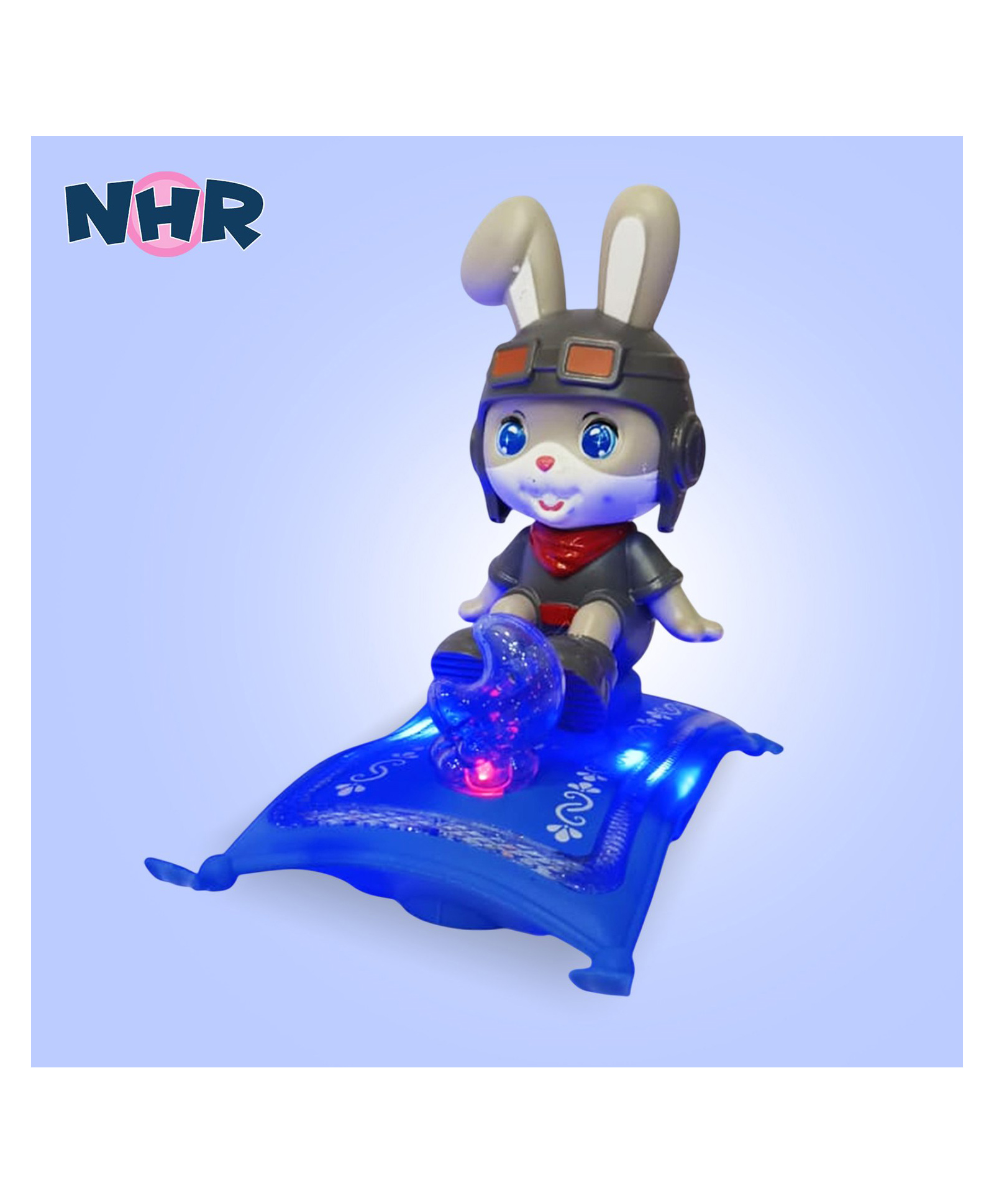 LED Musical Flying Bunny Magic Carpet Toy with Cool Lights, Music, Bump-and-Go Action & Universal Wheels | Battery Operated Forward & Reverse Moving Rabbit Toy, Sound Toy for kids-image-1