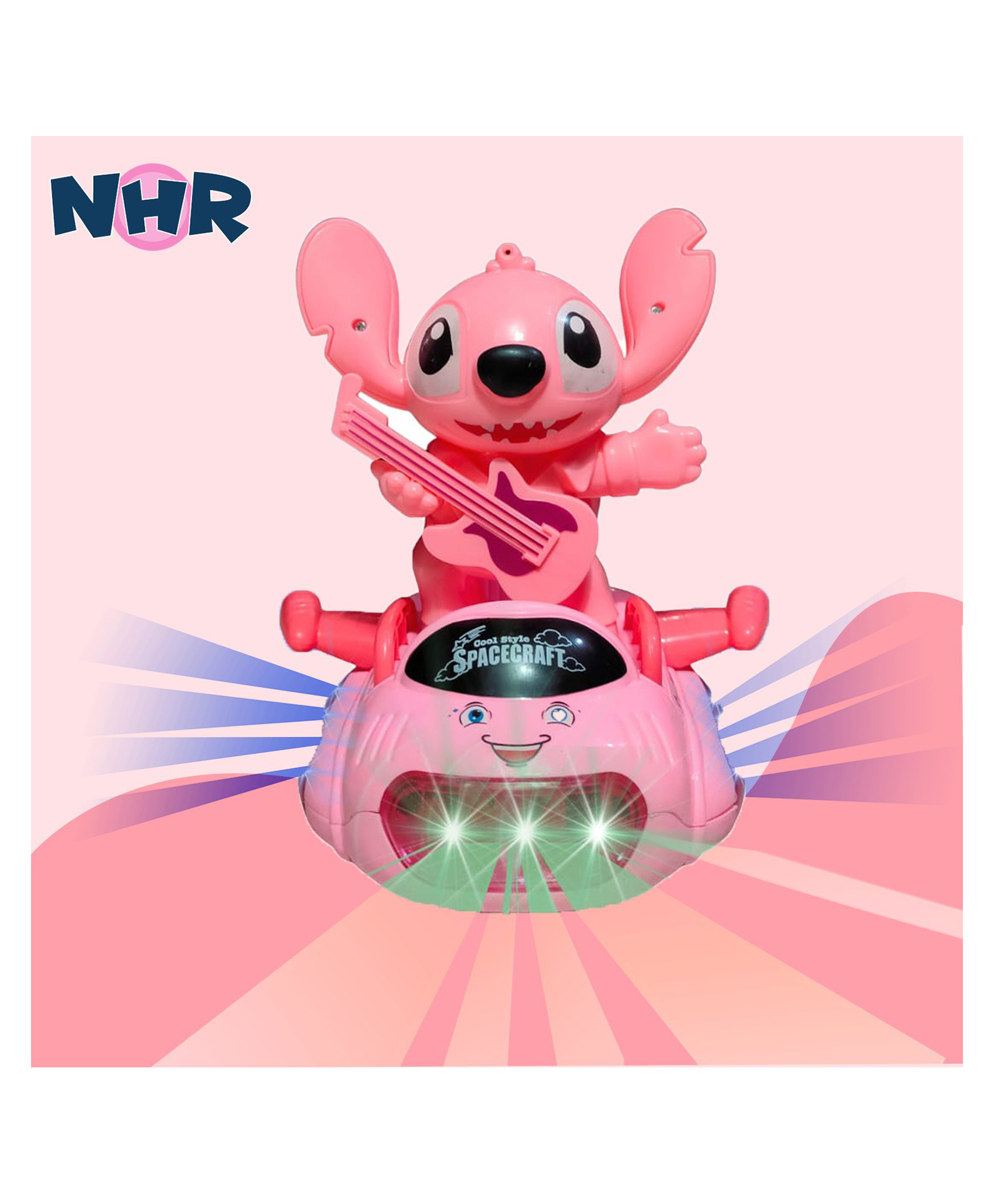 nhr LED Musical Speed Boat Toy with 360° Rotating Wheels, Cool Lights, Music & Auto Direction Change | Bump-and-Go Battery Operated Boat Toy, Sound Toy for kids-picture-19
