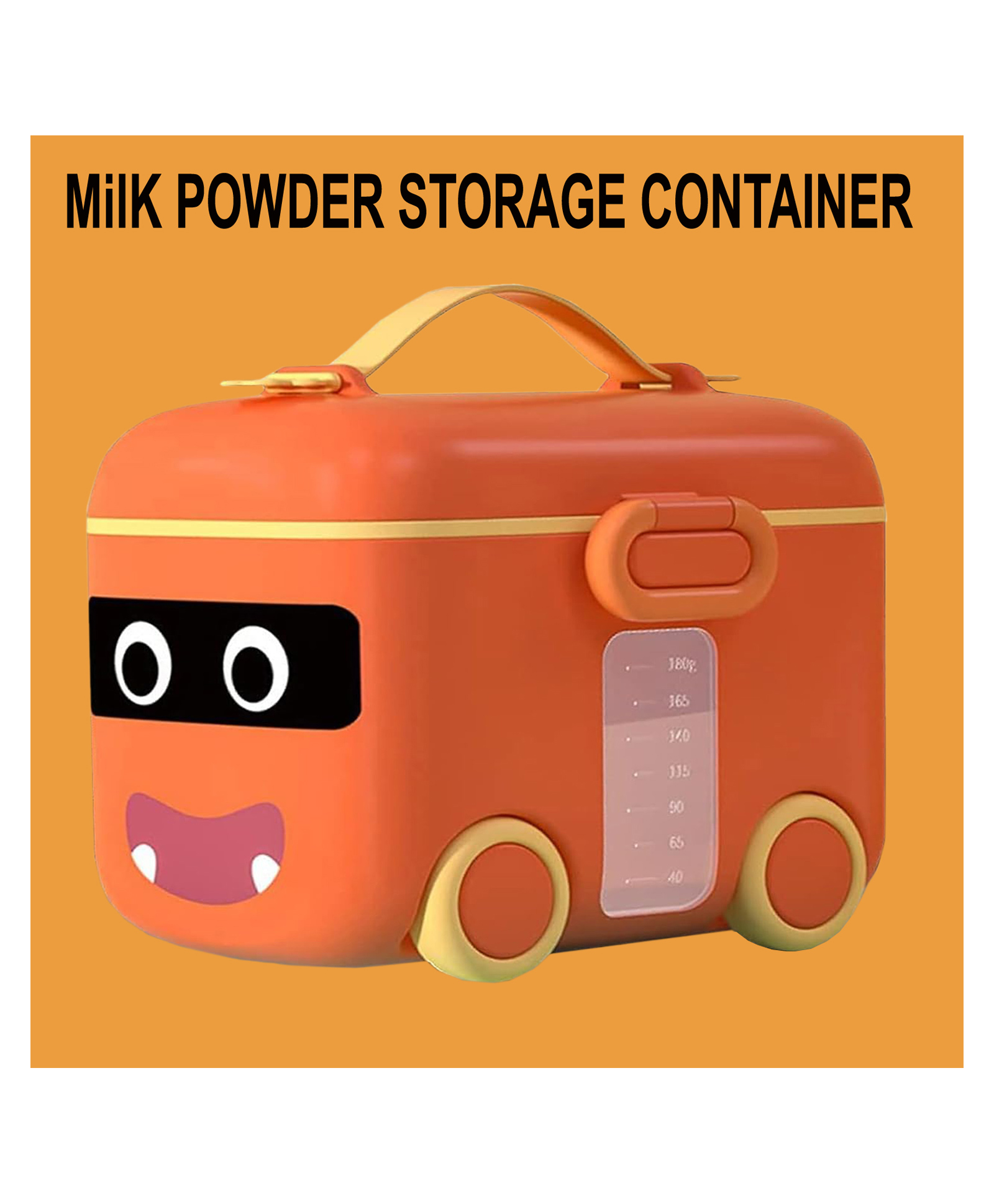 Joy Buzz Baby Milk Powder Dispenser, Kids Milk Powder Storage Container - 180g Orange-picture-14