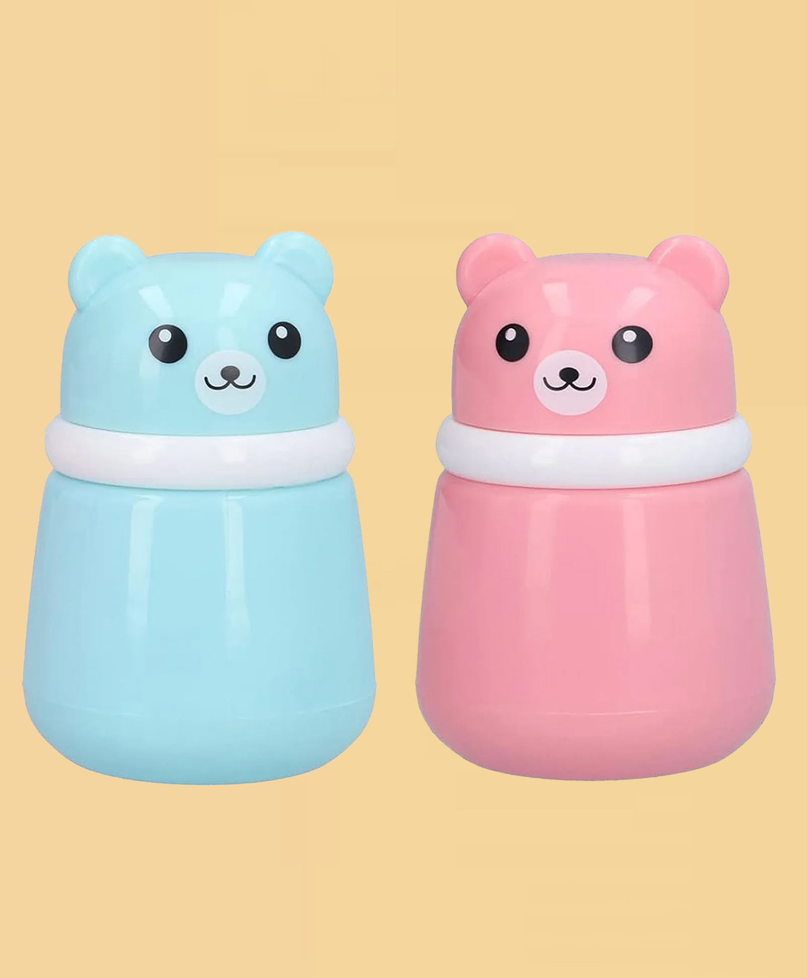 Joy Buzz Portable Baby Skin Care Baby Powder Puff With Box Holder Container for New Born and Kids for Baby Face and Body - Pack of 2 - (Panda-pink & Blue)-image-18