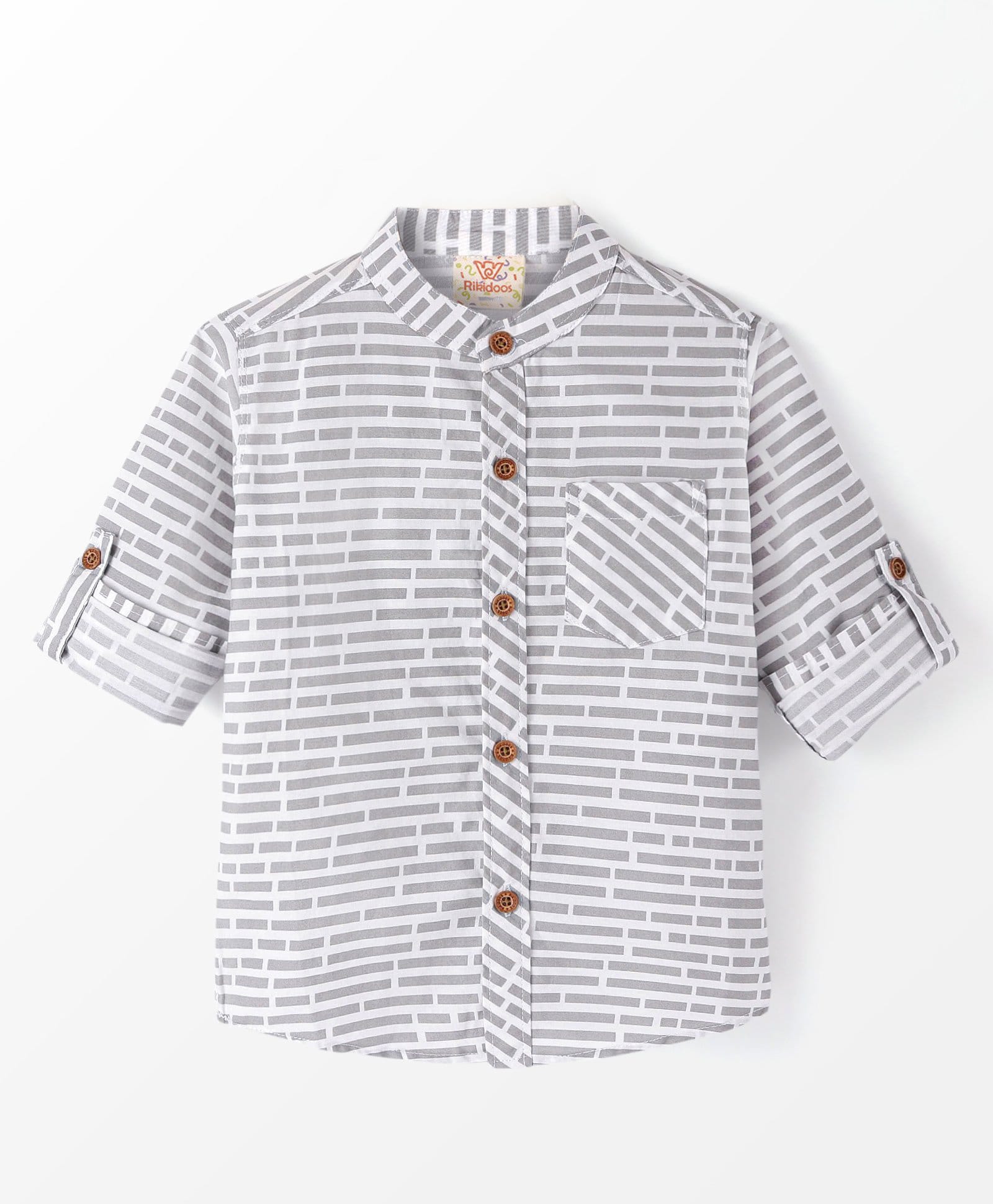 Rikidoos Full Sleeves Striped Shirt - Grey-picture-28