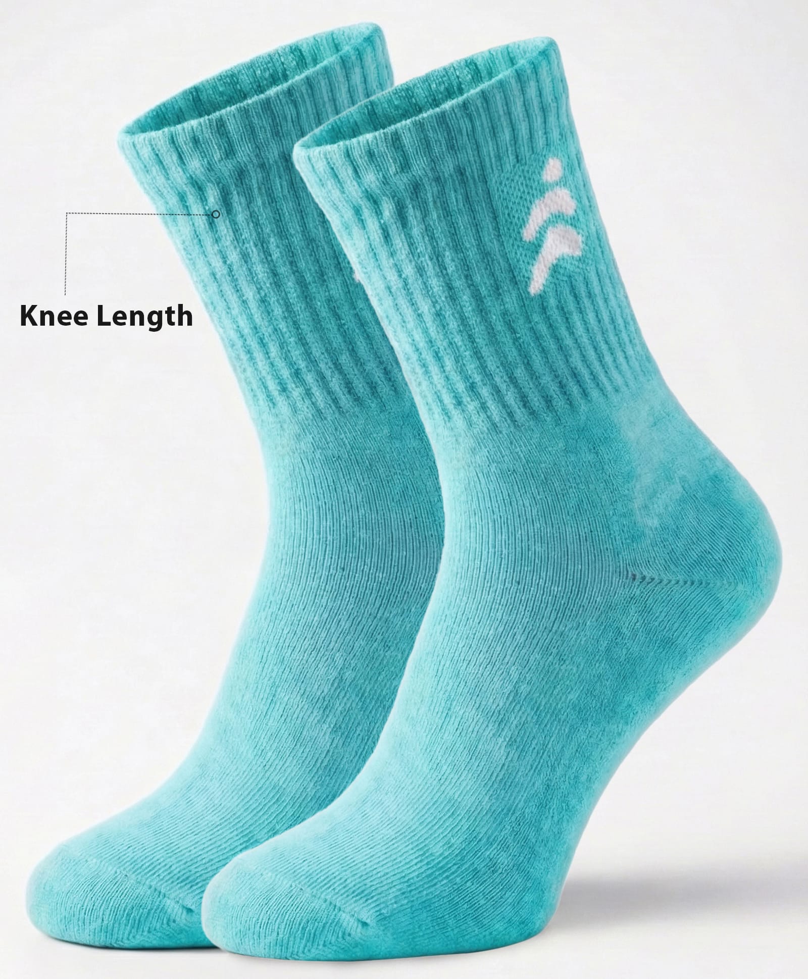 Pine Active Cotton Lycra Knit Breathable Calf Length Solid Color Athletic Socks - Aqua Blue-picture-24