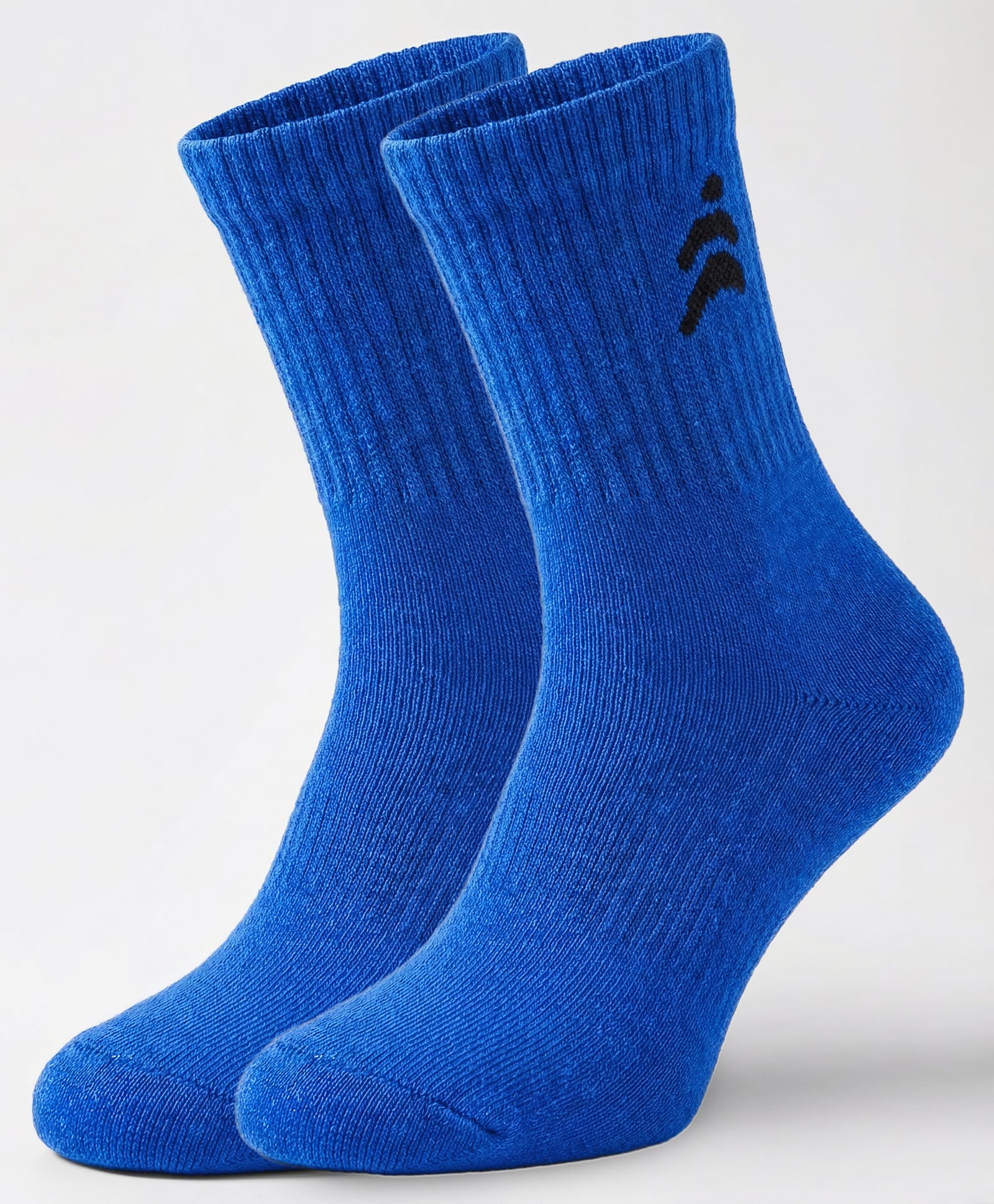 Pine Active Cotton Lycra Knit Breathable Calf Length Solid Color Athletic Socks - Royal Blue-image-49
