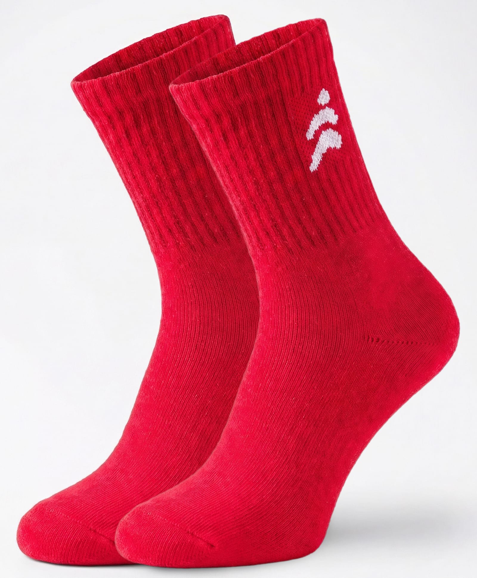 Pine Active Cotton Lycra Knit Breathable Calf Length Solid Color Athletic Socks - Red-picture-16
