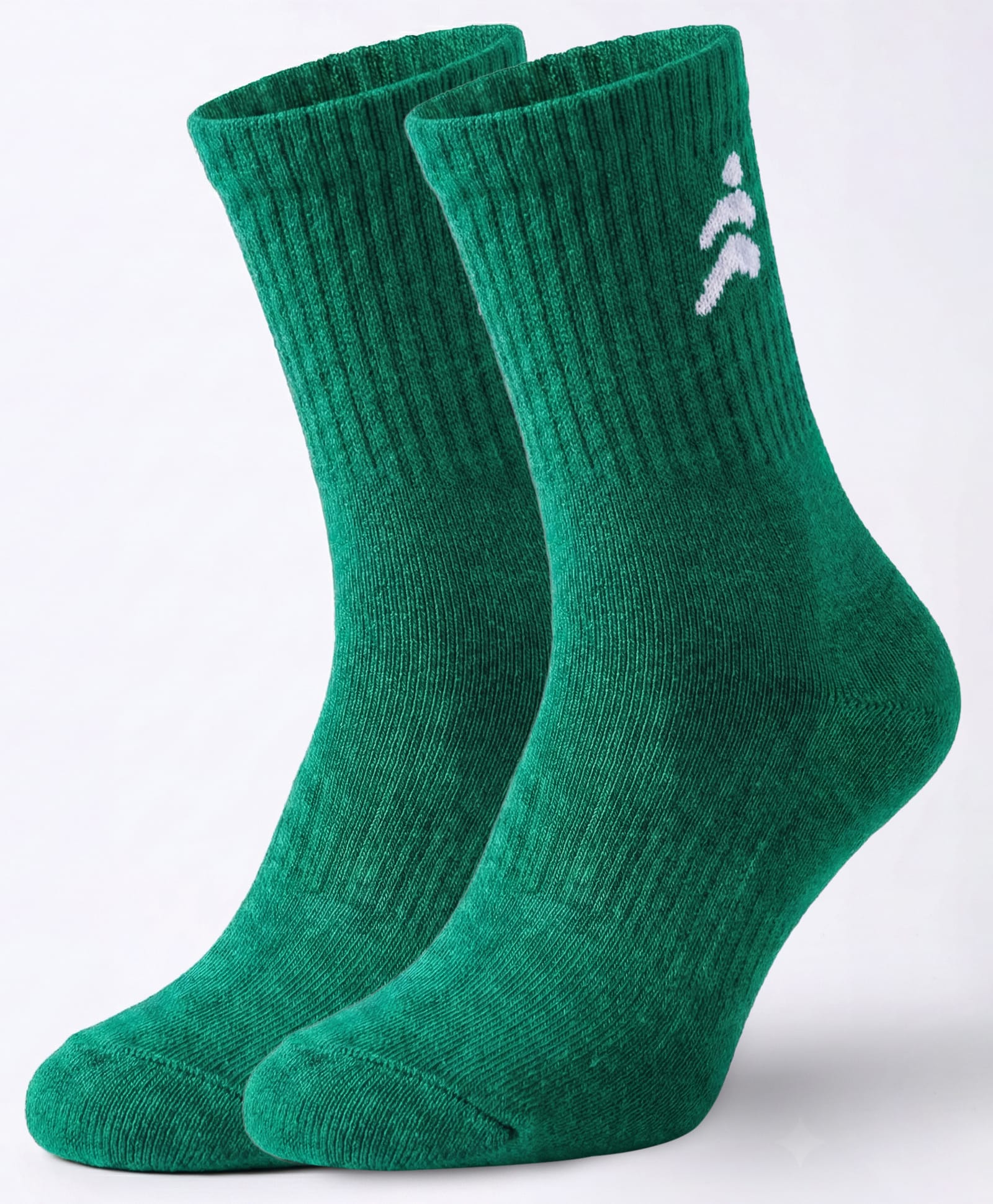Pine Active Cotton Lycra Knit Breathable Calf Length Solid Color Athletic Socks - Green-picture-34