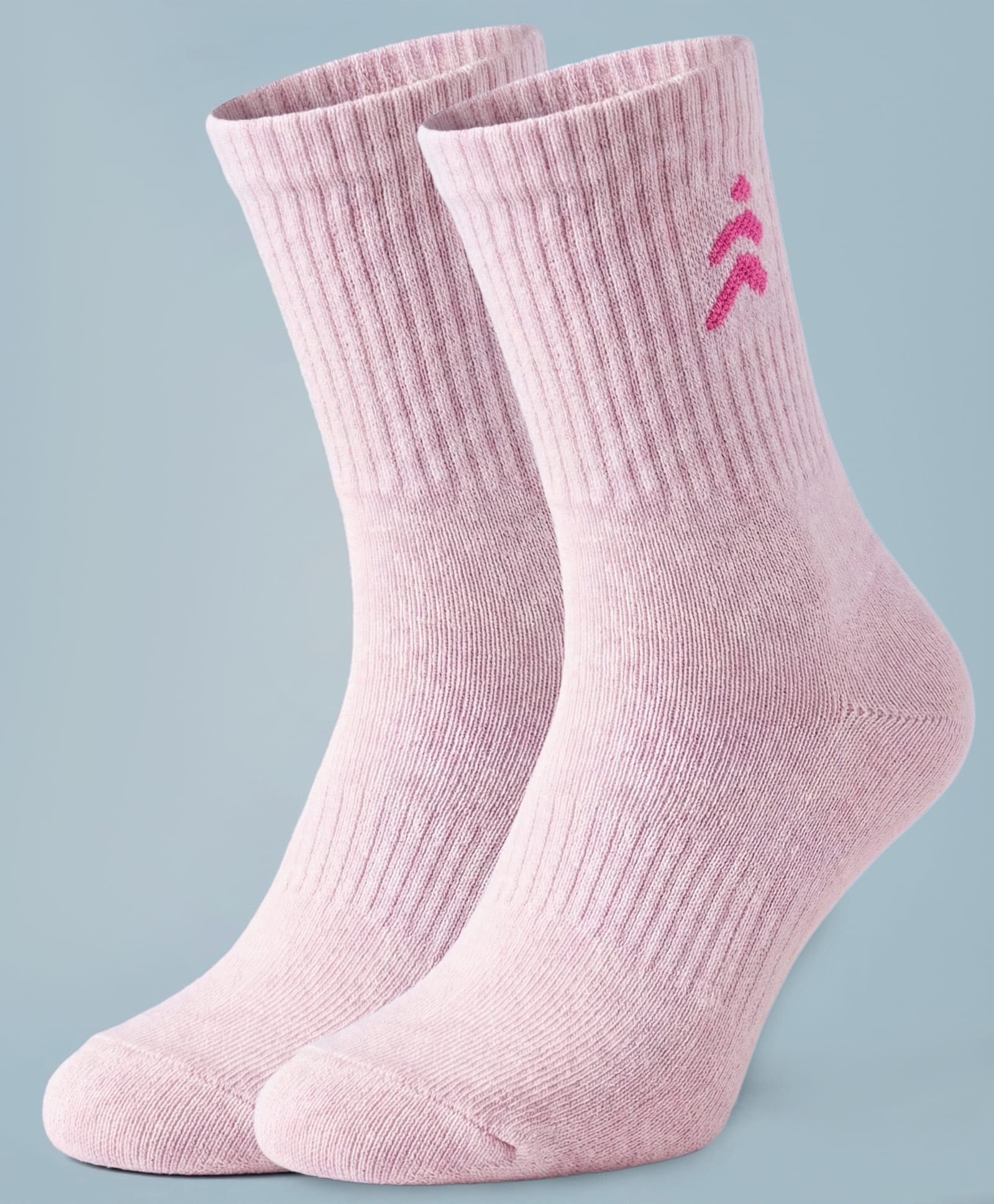Pine Active Cotton Lycra Knit Breathable Calf Length Solid Color Athletic Socks - Pink-picture-15