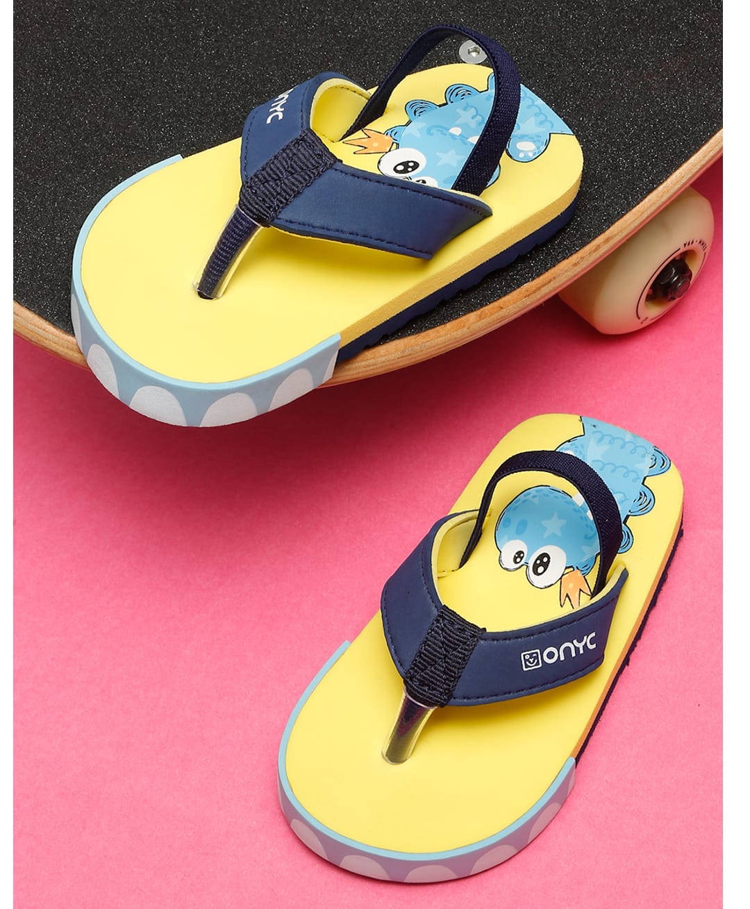 ONYC Dinosaur Designed Flip Flops - Yellow-image-0