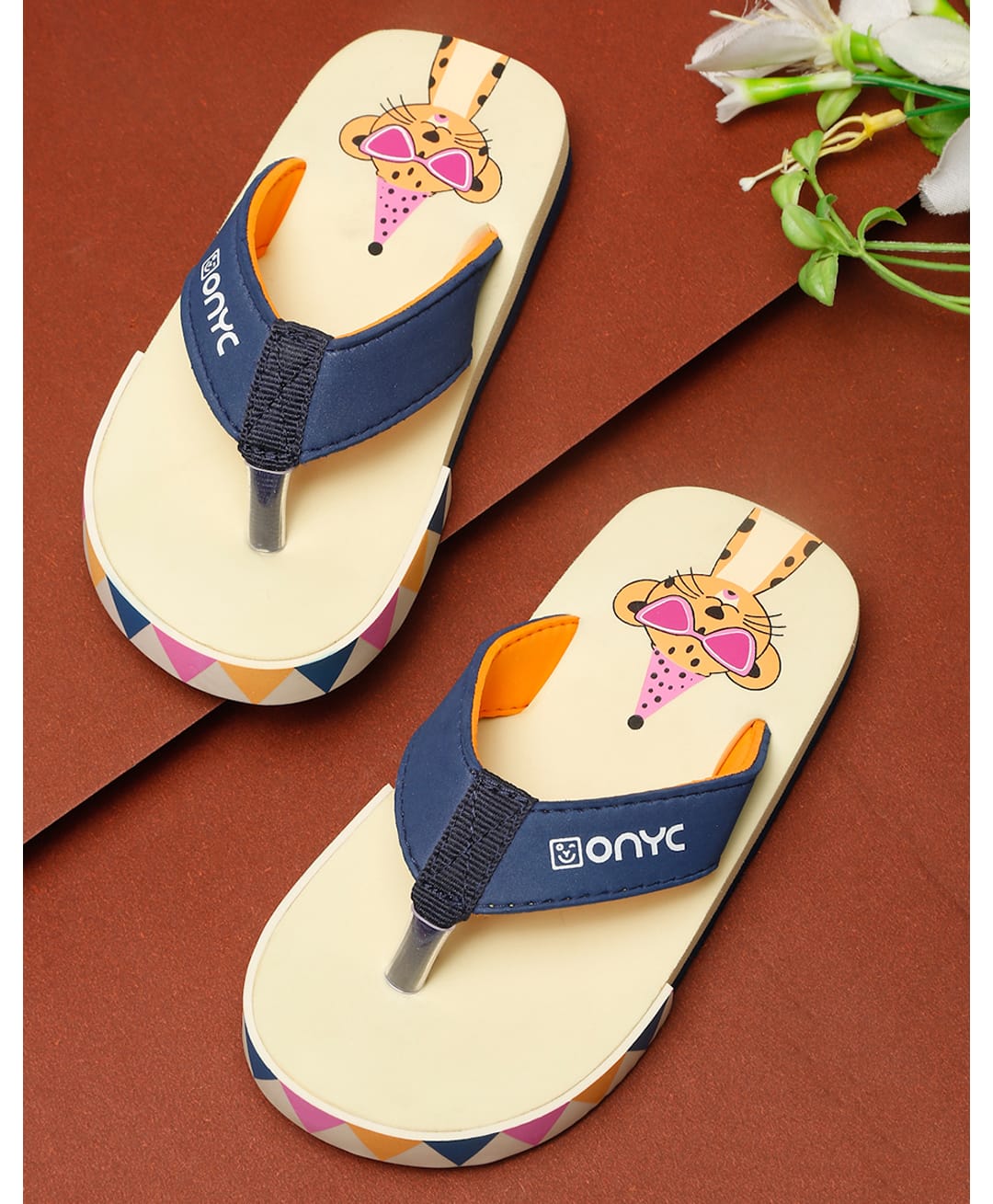 ONYC Animal Designed Flip Flop - Beige-image-35