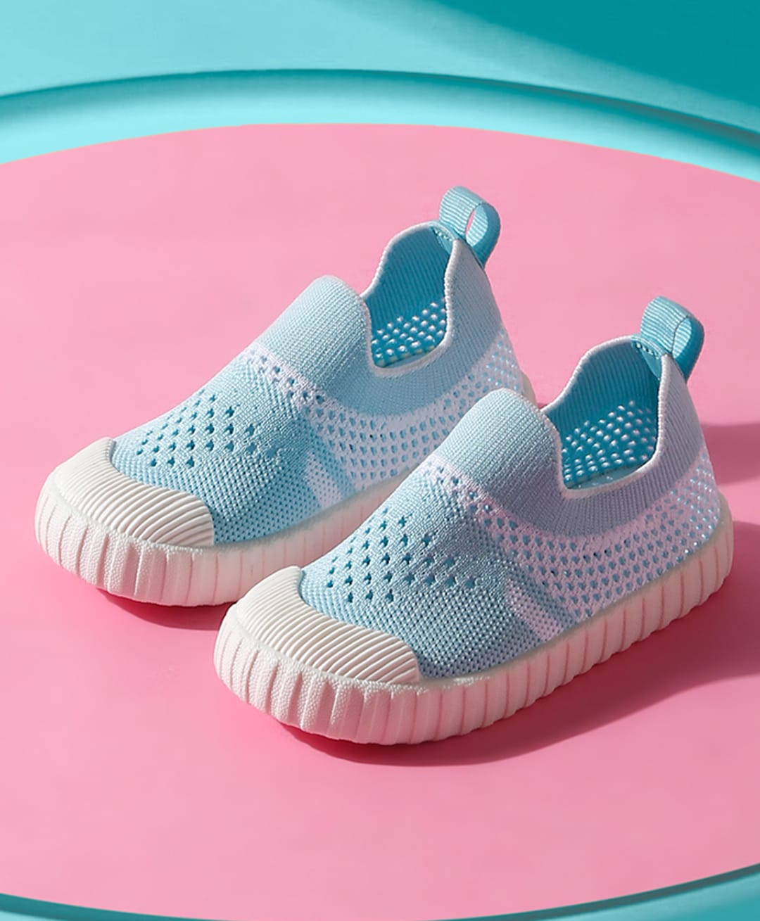 ONYC Colour Blocked Slip On Shoes - Sky Blue