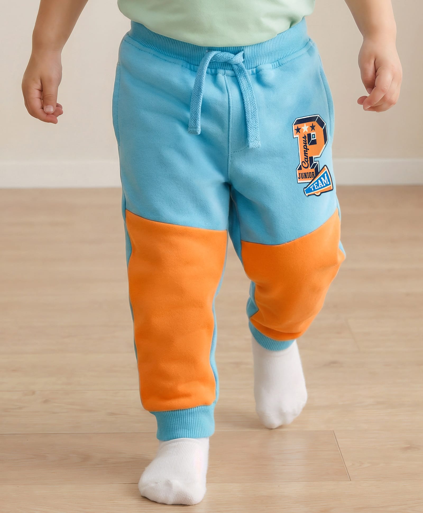 Babyhug Cotton Knit Full Length Lounge Pant With Text Print - Multicolor-picture-17