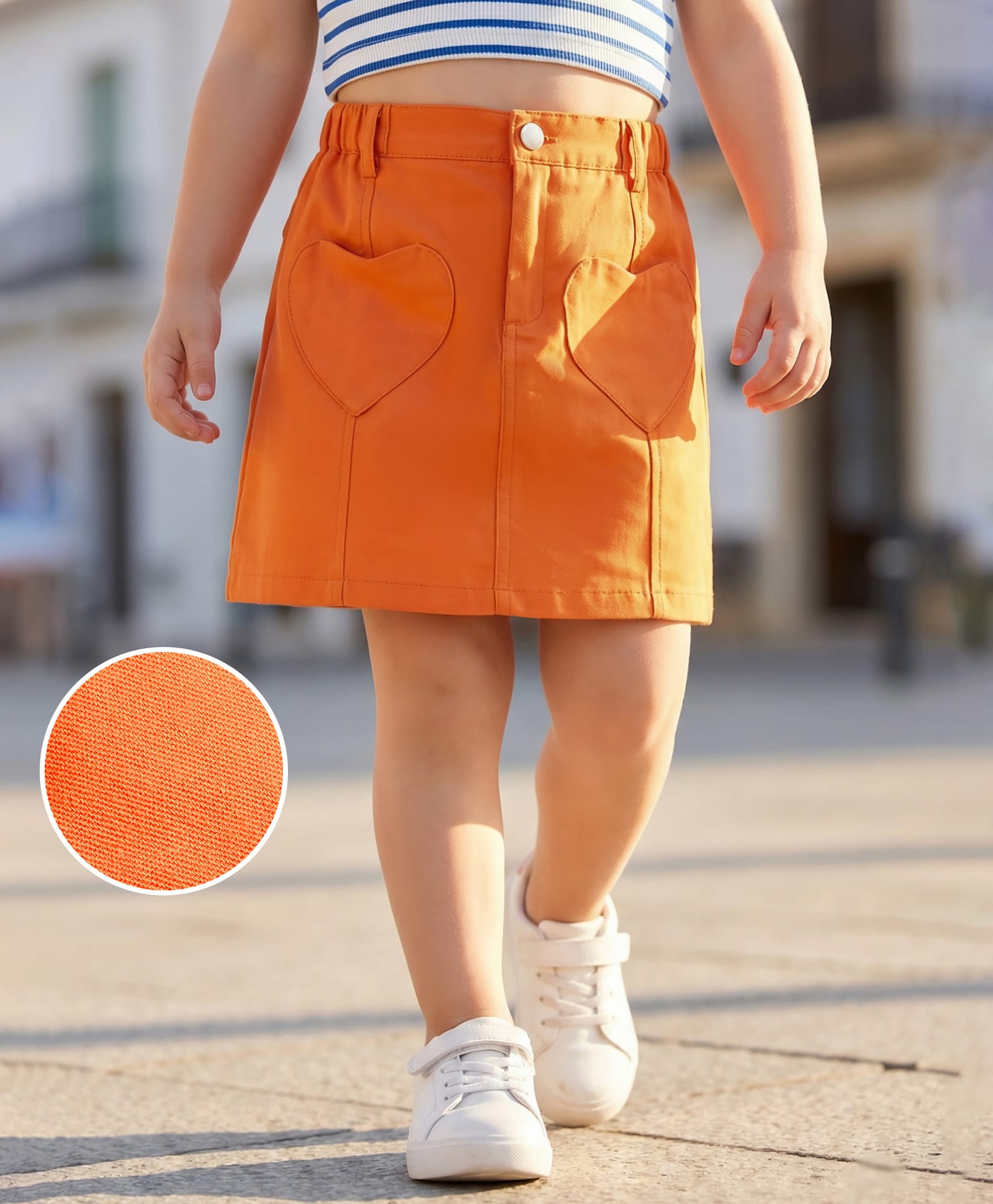 Mark & Mia Cotton Solid Color Skirt - Oranage-picture-21