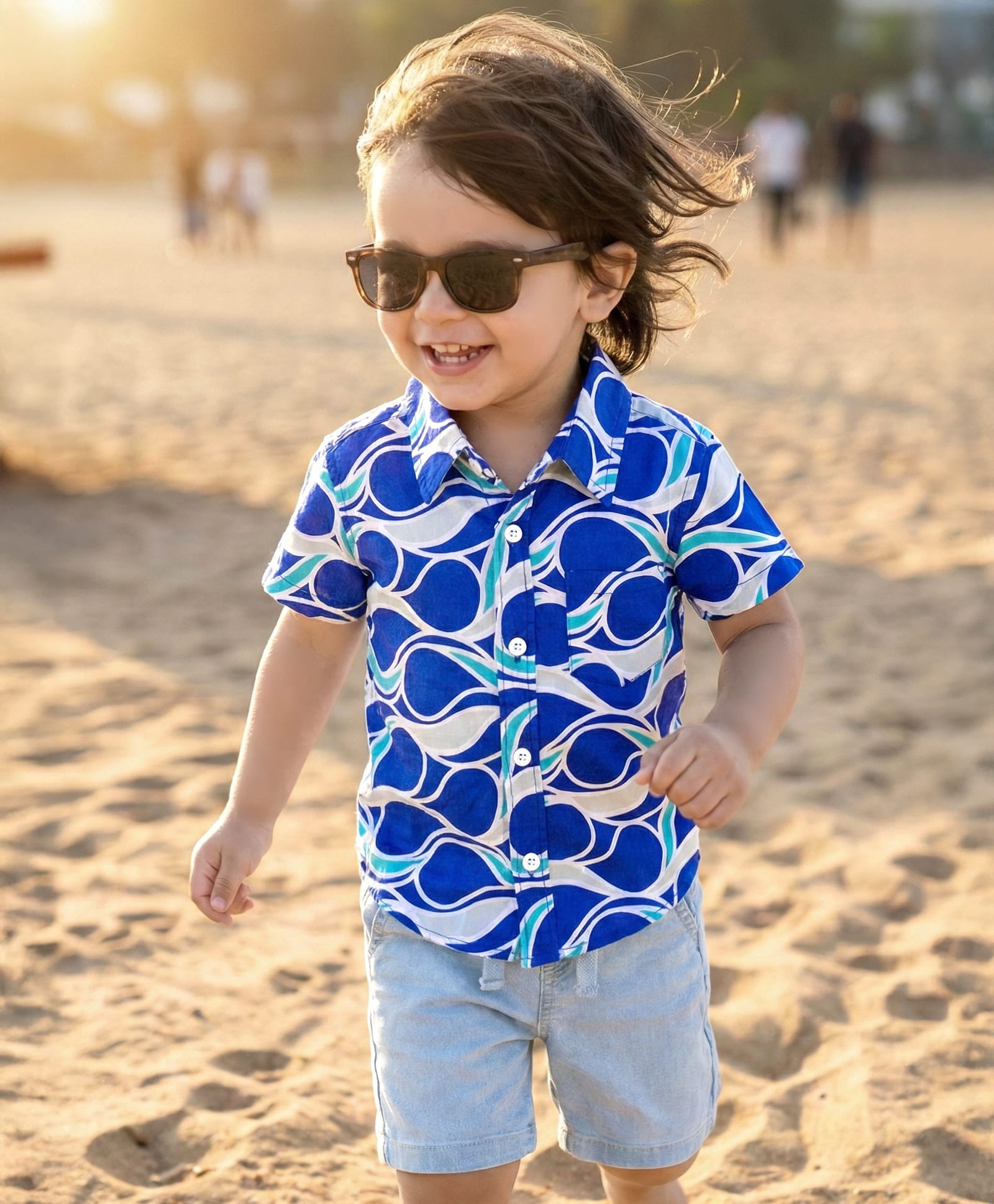 Babyhug Cotton Woven Half Sleeves Printed Shirt & Denim Shorts Set - Multicolor-picture-11