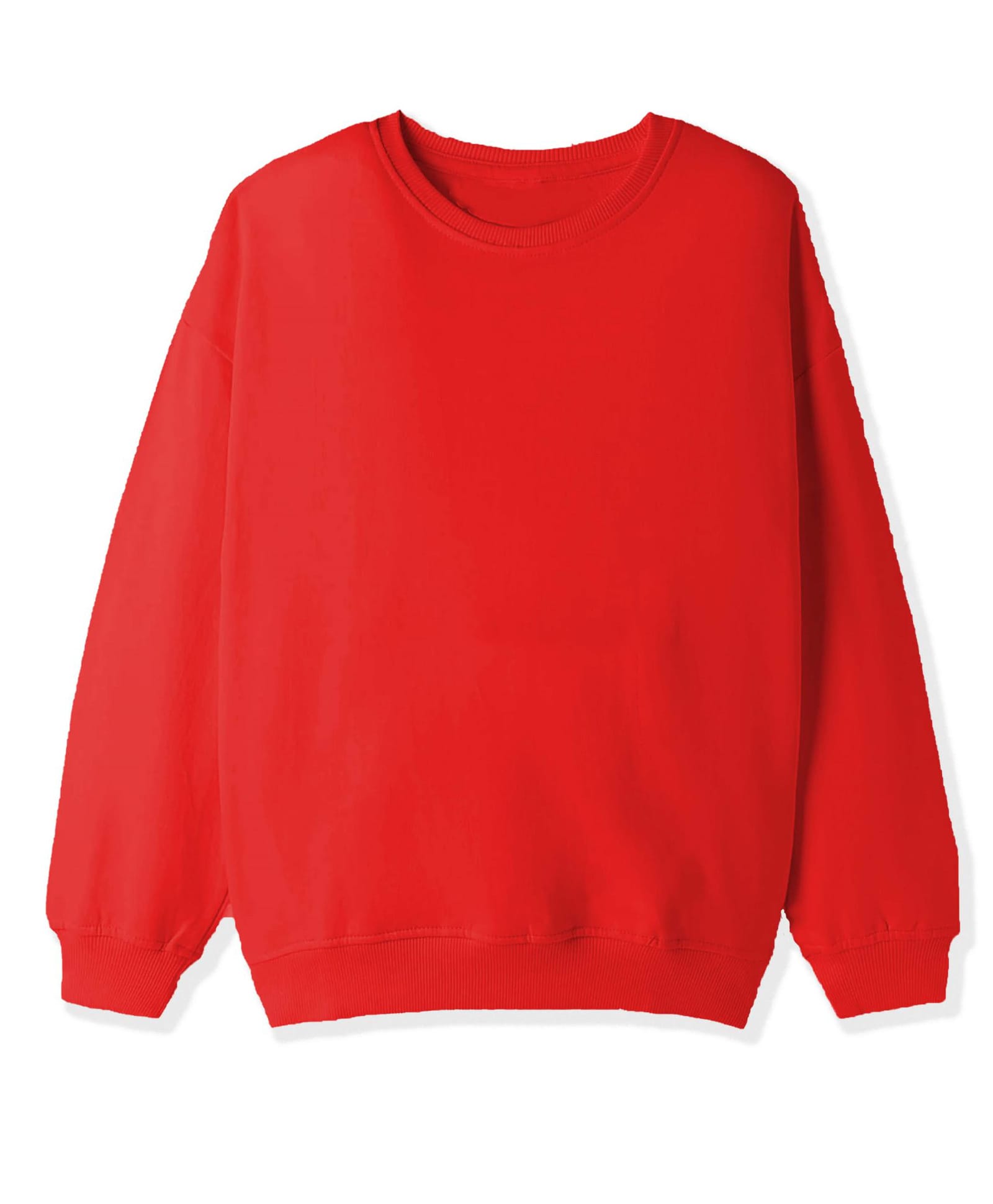 KAVEE Terry Knit Full Sleeves Solid Light Winter Sweatshirt - Red-picture-14