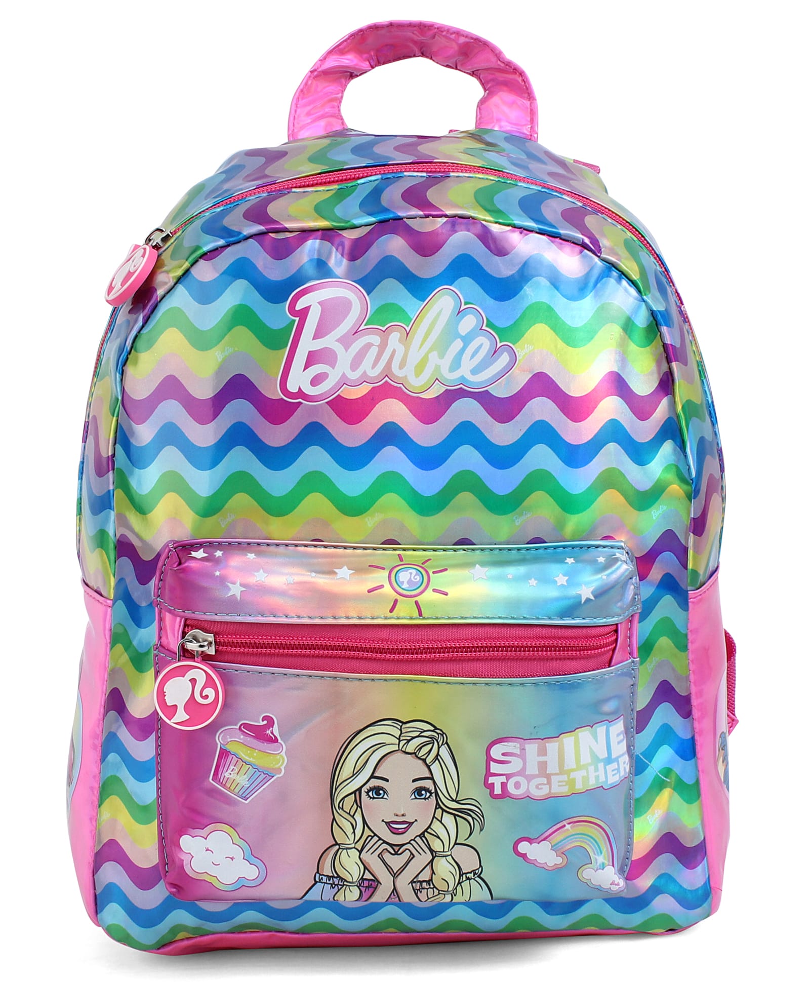 Barbie Shine Backpack with 1 Compartment & 1 Front Pocket Multicolor - Height 12 inches-image-41