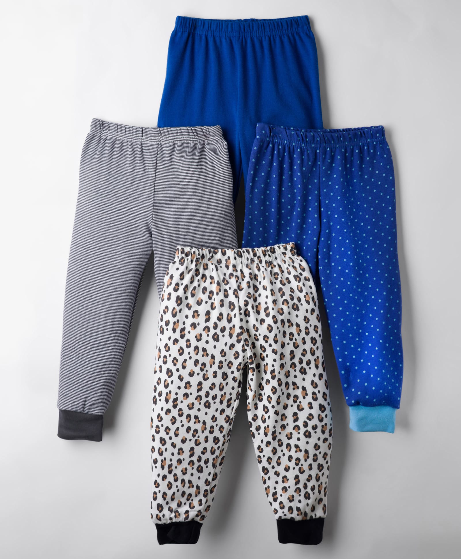 Kidi Wav Pack Of 4 Solid Polka Dots & Cheetah Printed Pajamas - Multi Colour-picture-23