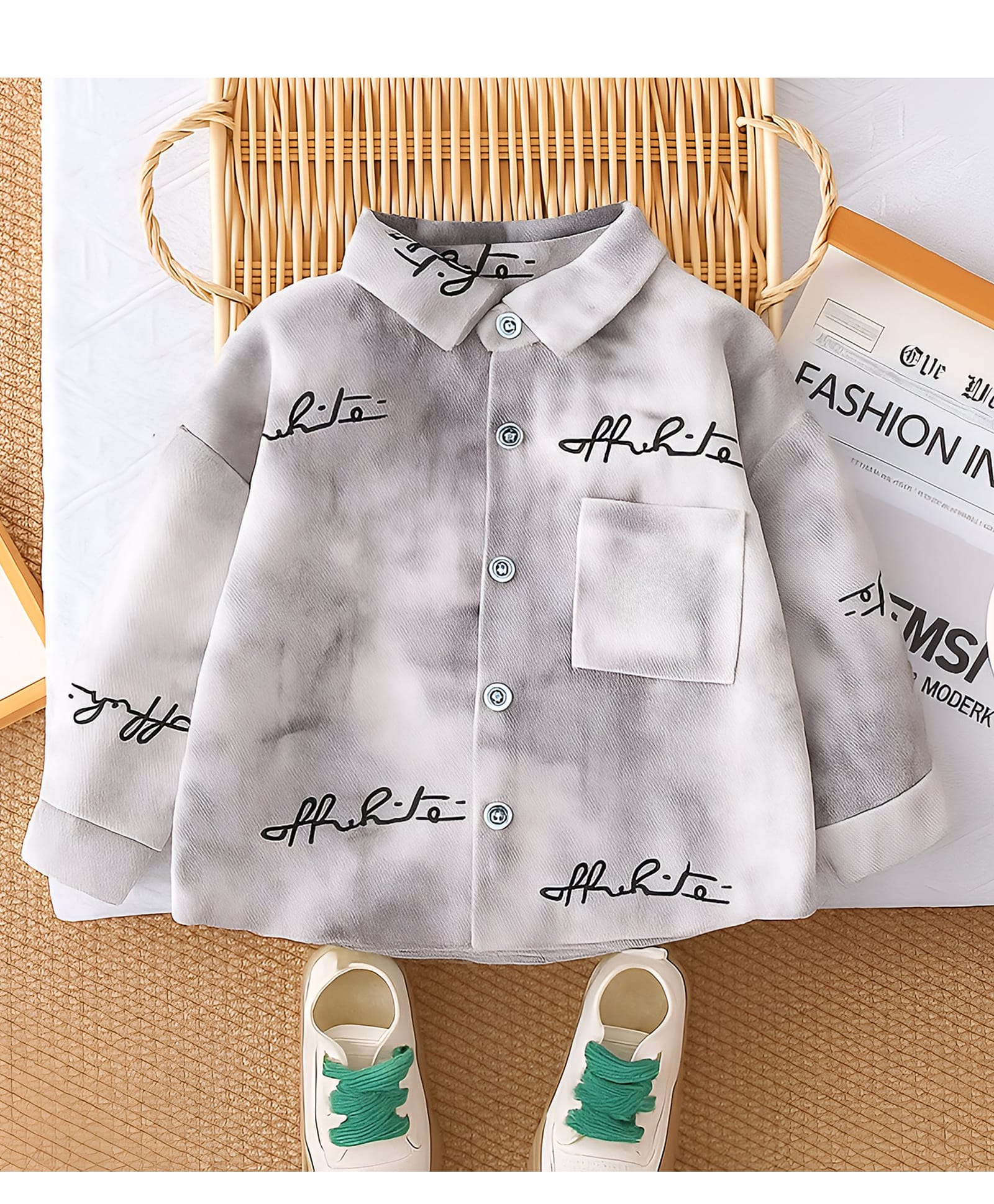 Googo Gaaga Cotton Woven Full Sleeves Typography Printed Tie Dye Shirt - Black-image-48