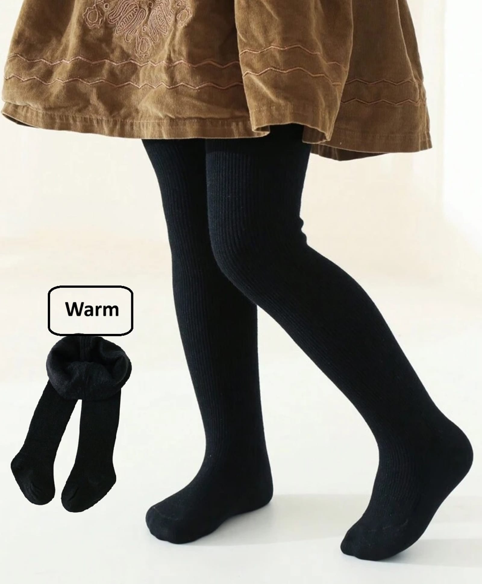 Ziory Wool Knit Solid Stockings - Black-picture-11