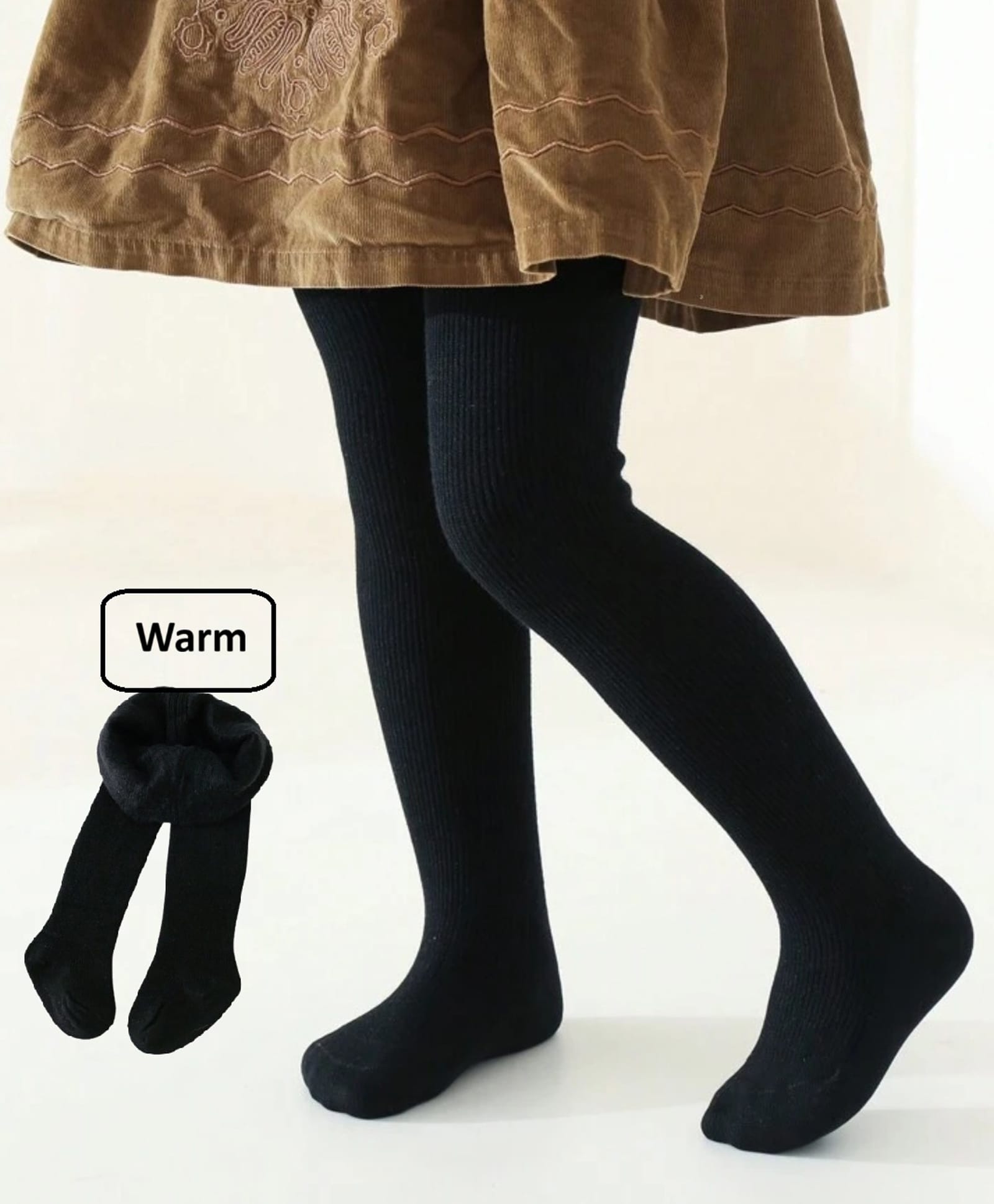 Ziory Wool Knit Solid Stockings - Black-picture-27