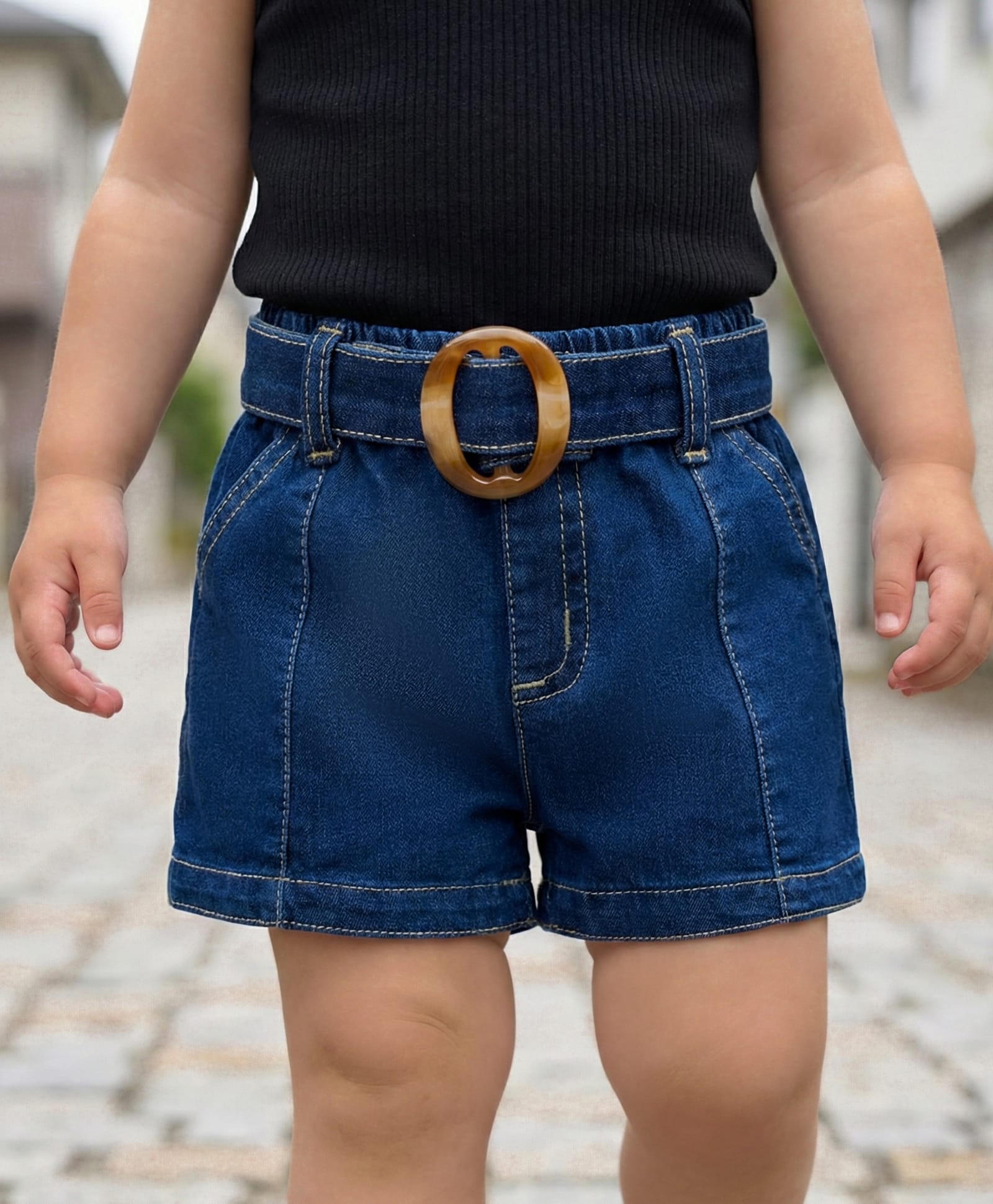 Babyoye Denim Woven Washed Shorts - Navy Blue-picture-10