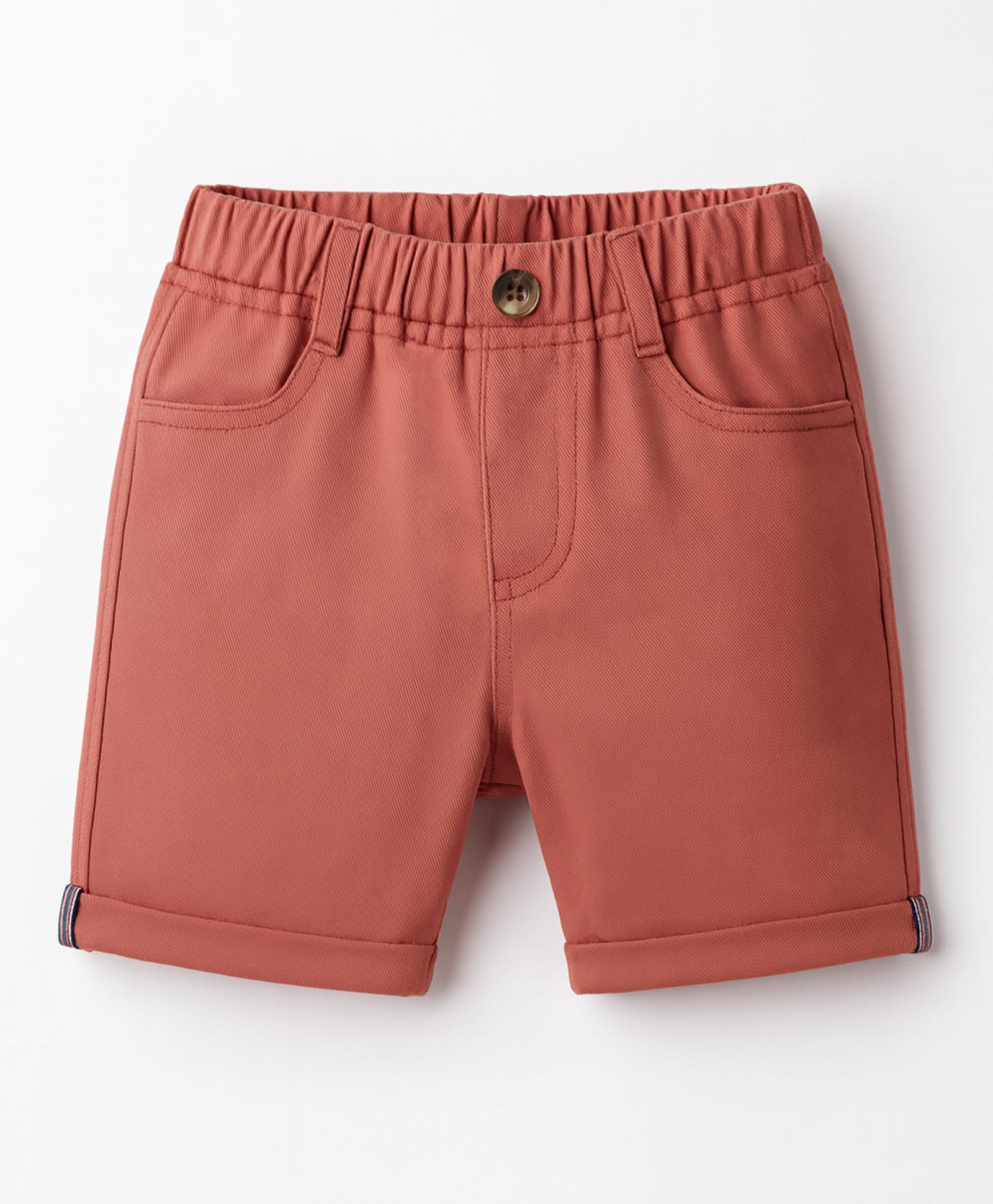 Simply Premium Twill Woven Knee Length Solid Short - Rust Orange-picture-15