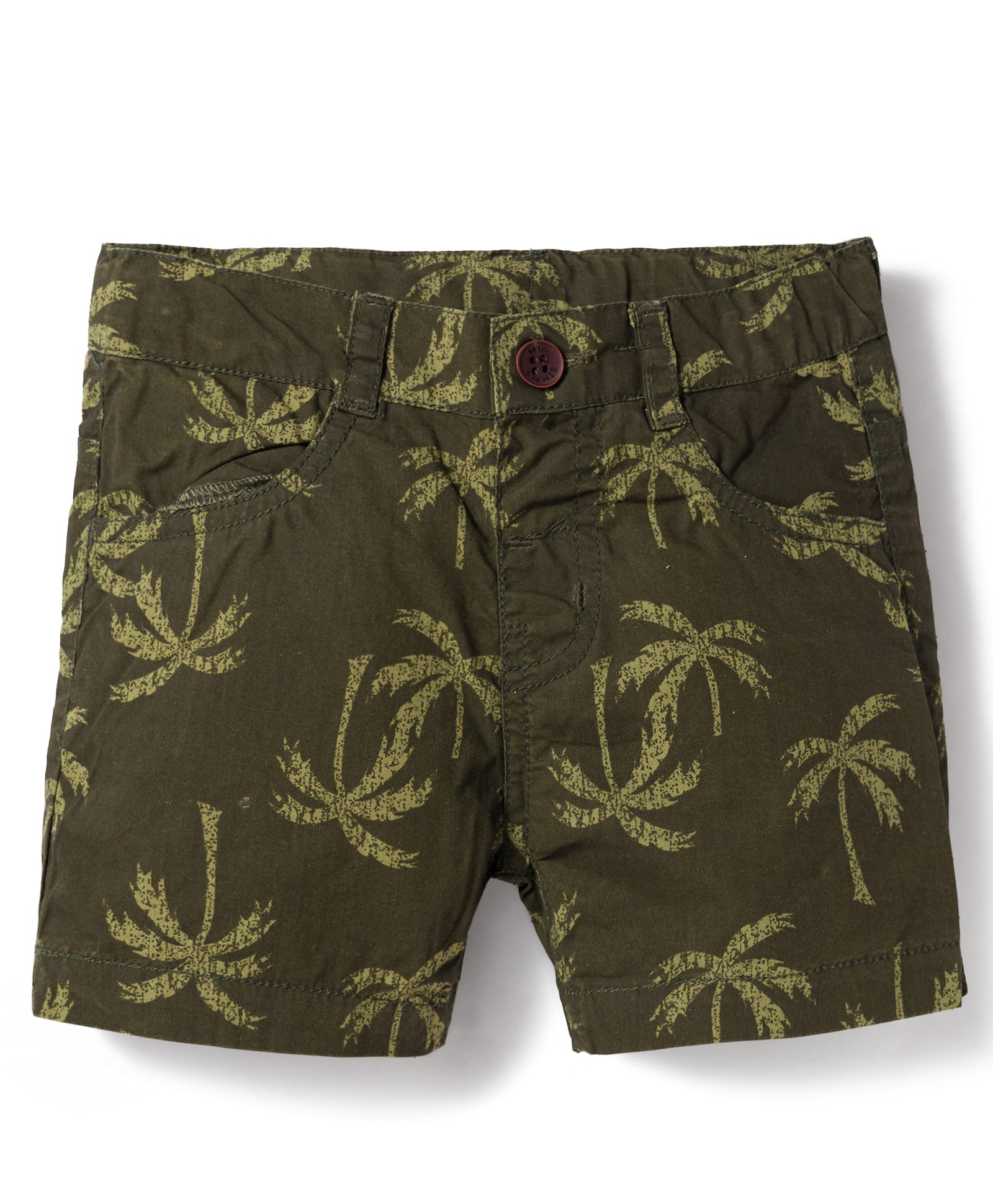 Simply Premium Twill Woven Knee Length Shorts With Tropical Theme Print - Green-picture-16