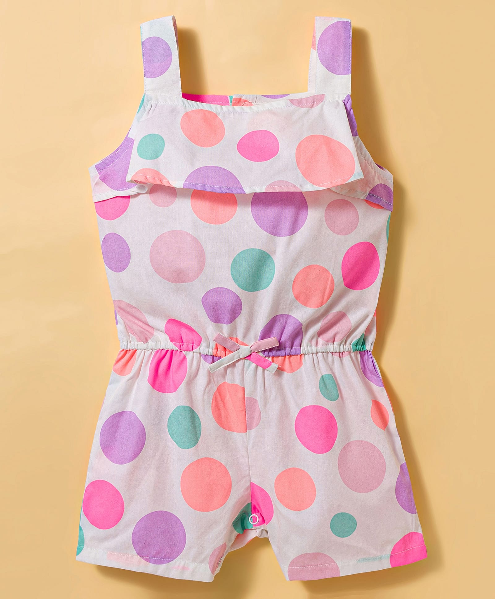 Simply Premium Poplin Knit Sleeveless Jumpsuit with Polka Dot Print - White-picture-36