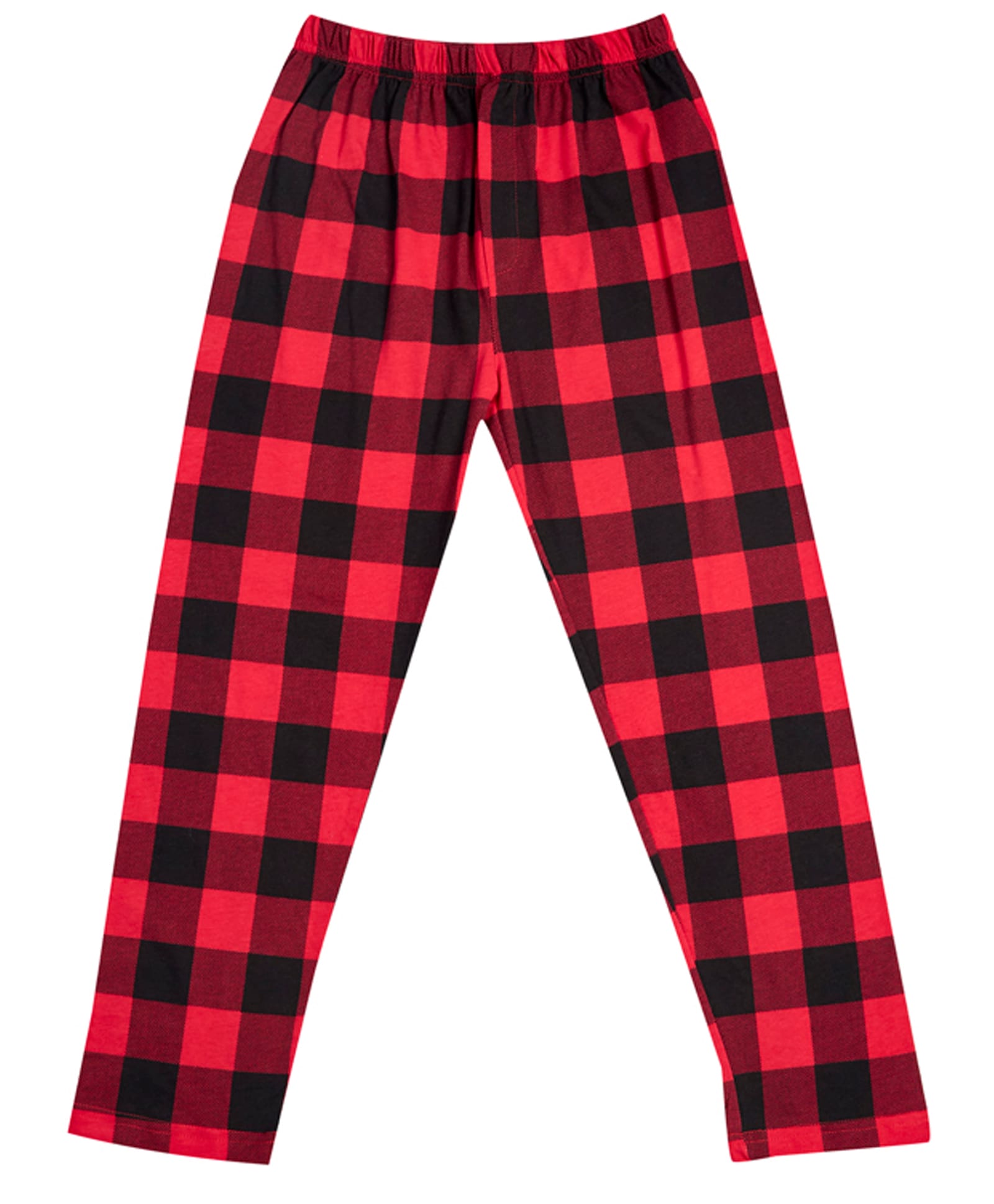Earth Conscious 100% Cotton Knit Buffalo Checked Lounge Pants - Red & Black-picture-23