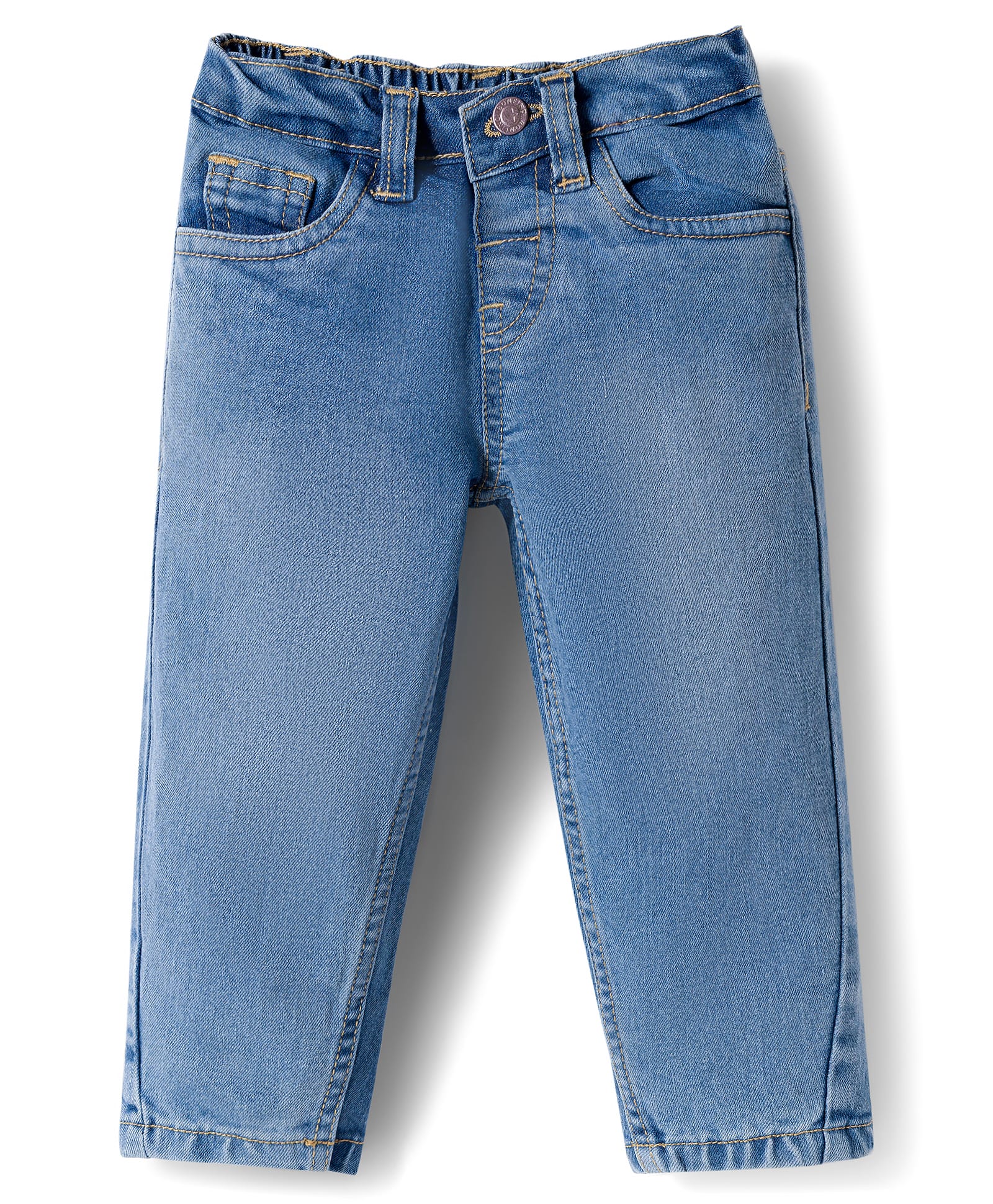 Bonfino Woven Washed Full Length Balloon Fit Jeans With Front Shifted Seam - Light Blue-picture-14