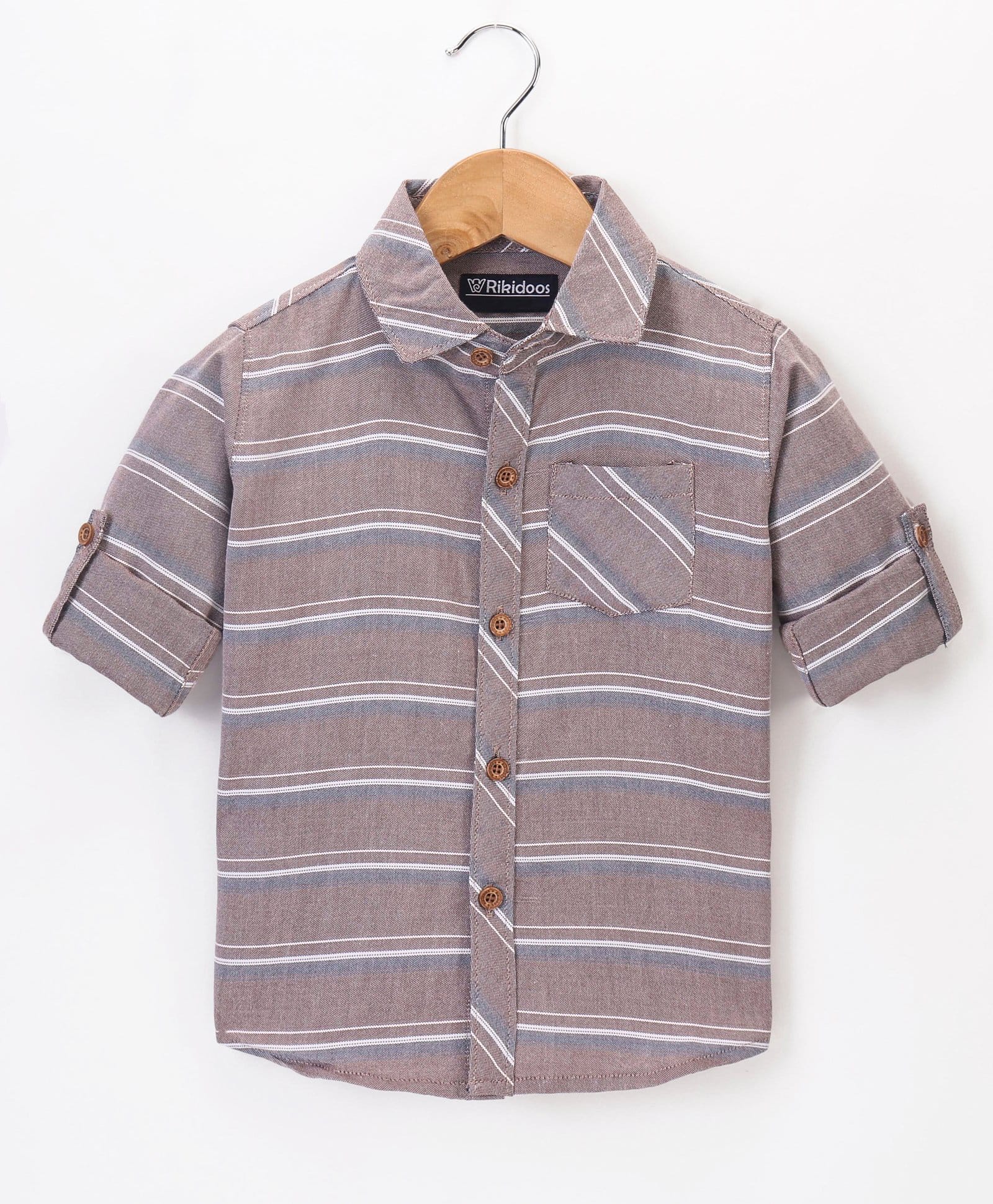 Rikidoos Full Sleeves Striped Shirt - Grey-picture-30