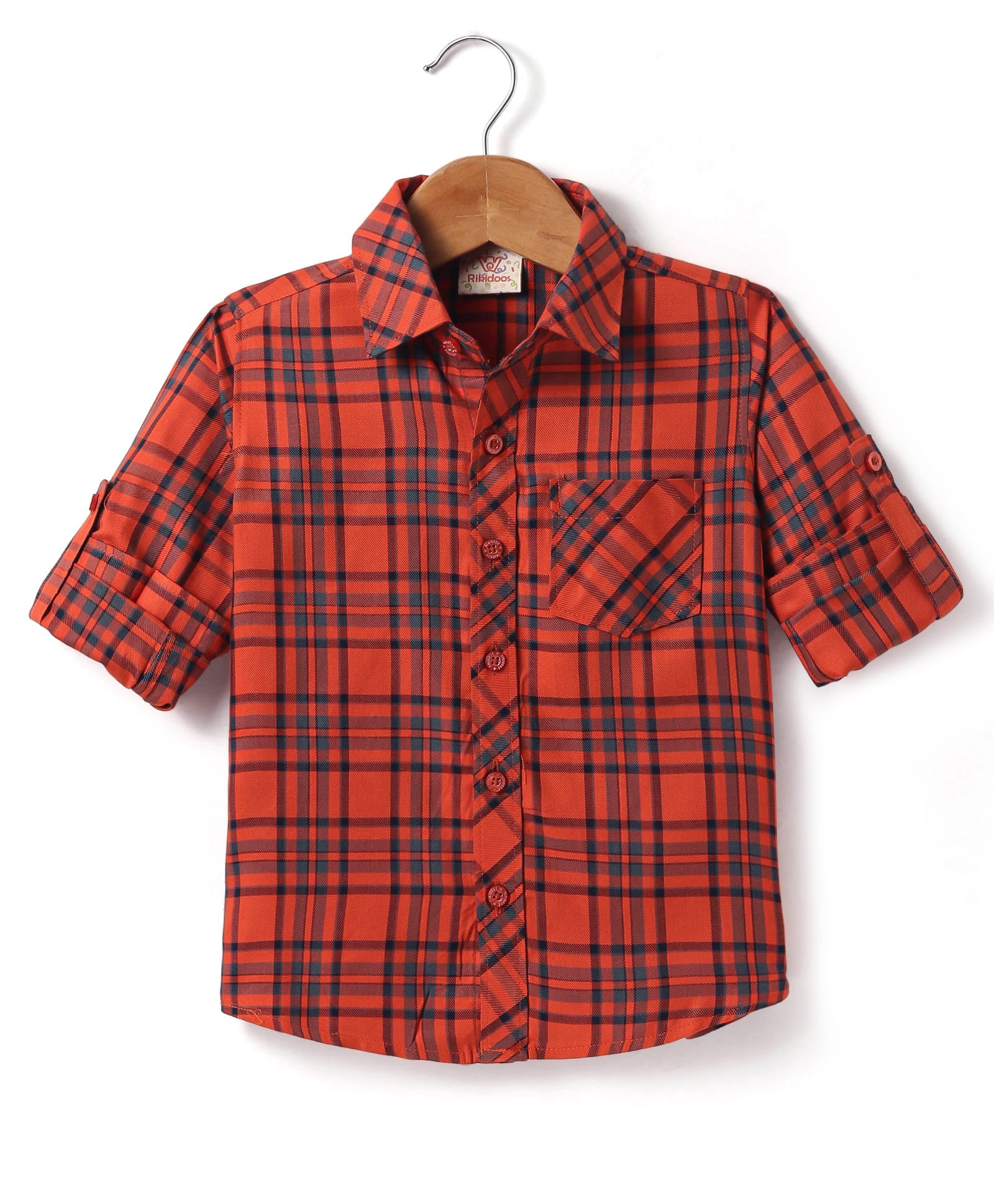 Rikidoos Full Sleeves Checked Shirt - Rust-picture-36