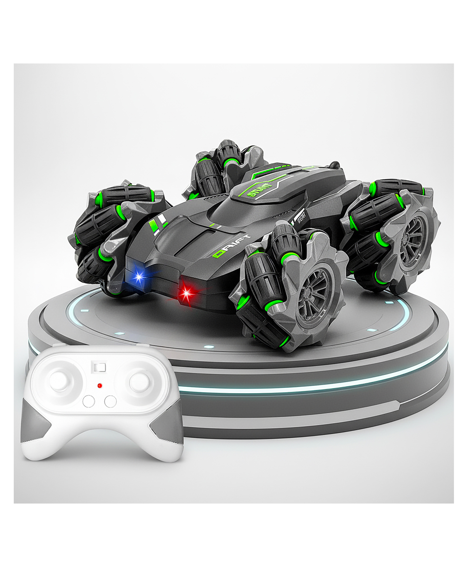 VGRASSP 4WD 2.4GHz Remote Control Stunt Drift Car Toy For Kids With Music And Lights - Rechargeable 360° Rotating Double Sided Crawling And Dancing RC Car - Color May Vary-image-23