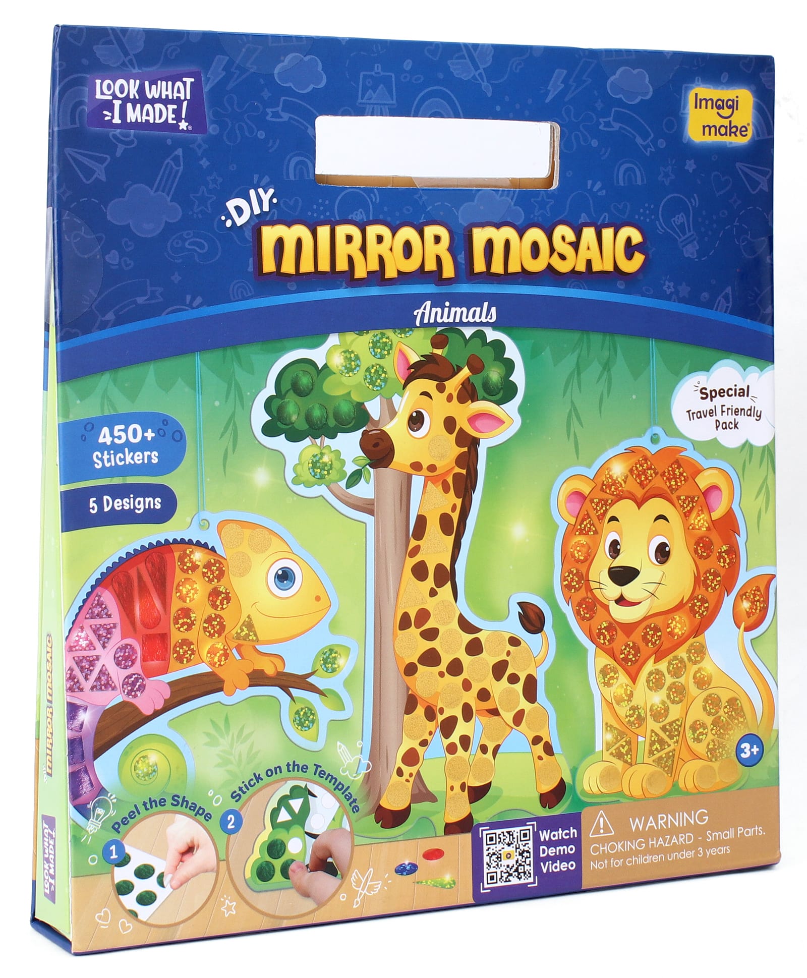 Imagimake Mirror Mosaic : Animals | Mess Free DIY Mosaic Craft Kit | Travel | Birthday Gift - Blue-picture-19