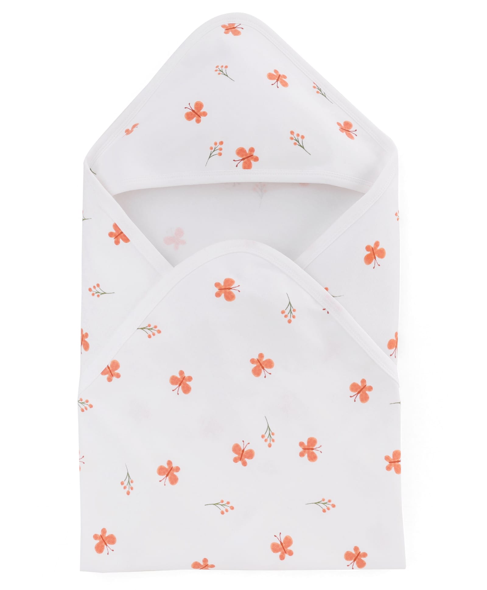 kookie kids india Kookie Kids Interlock Knit Hooded Towel With Butterfly Print L 76 x B 74 cm - White-picture-28