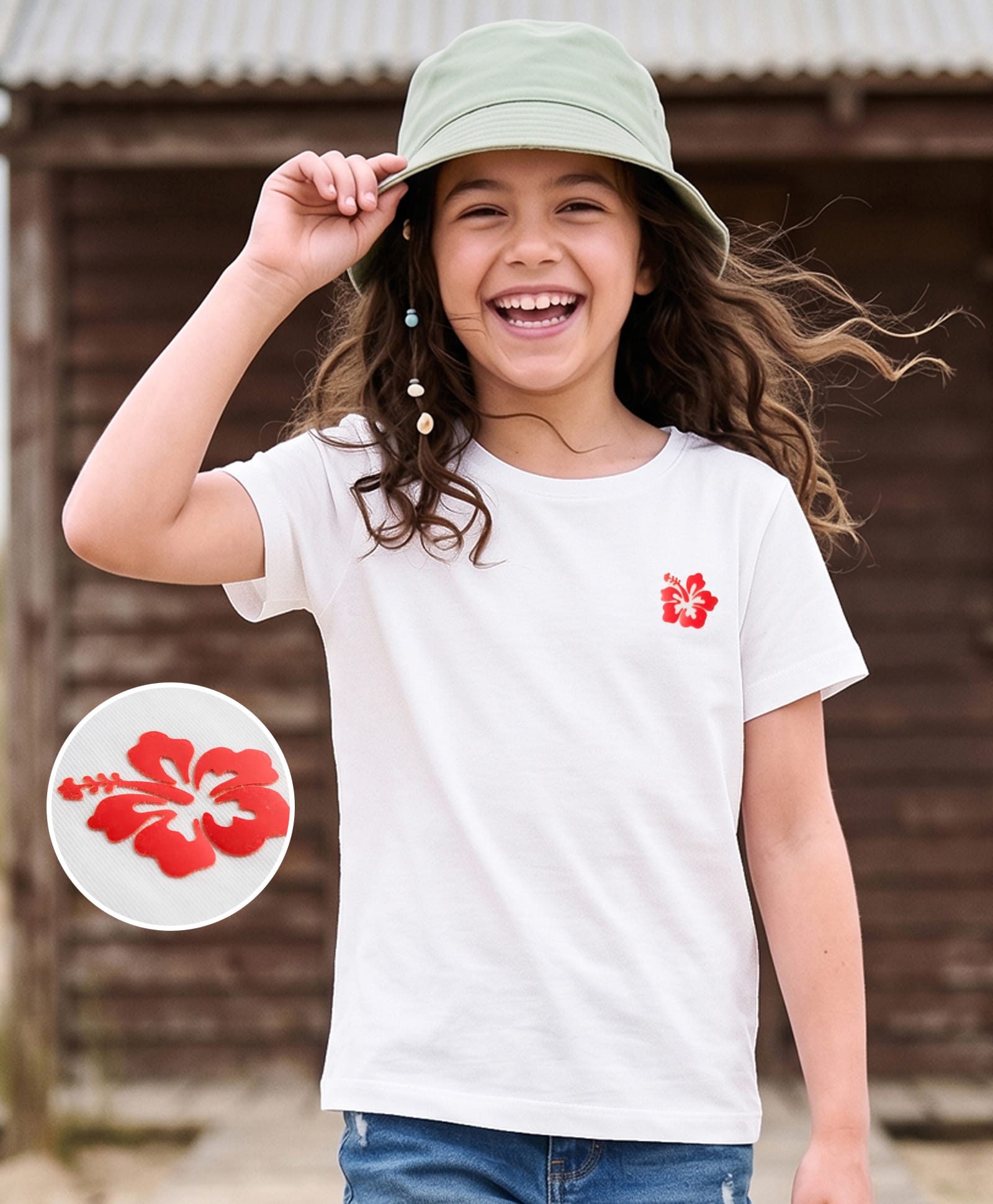 kookie kids india Kookie Kids Single Jersey Knit Half Sleeves T-Shirt With Floral Print - White-picture-17