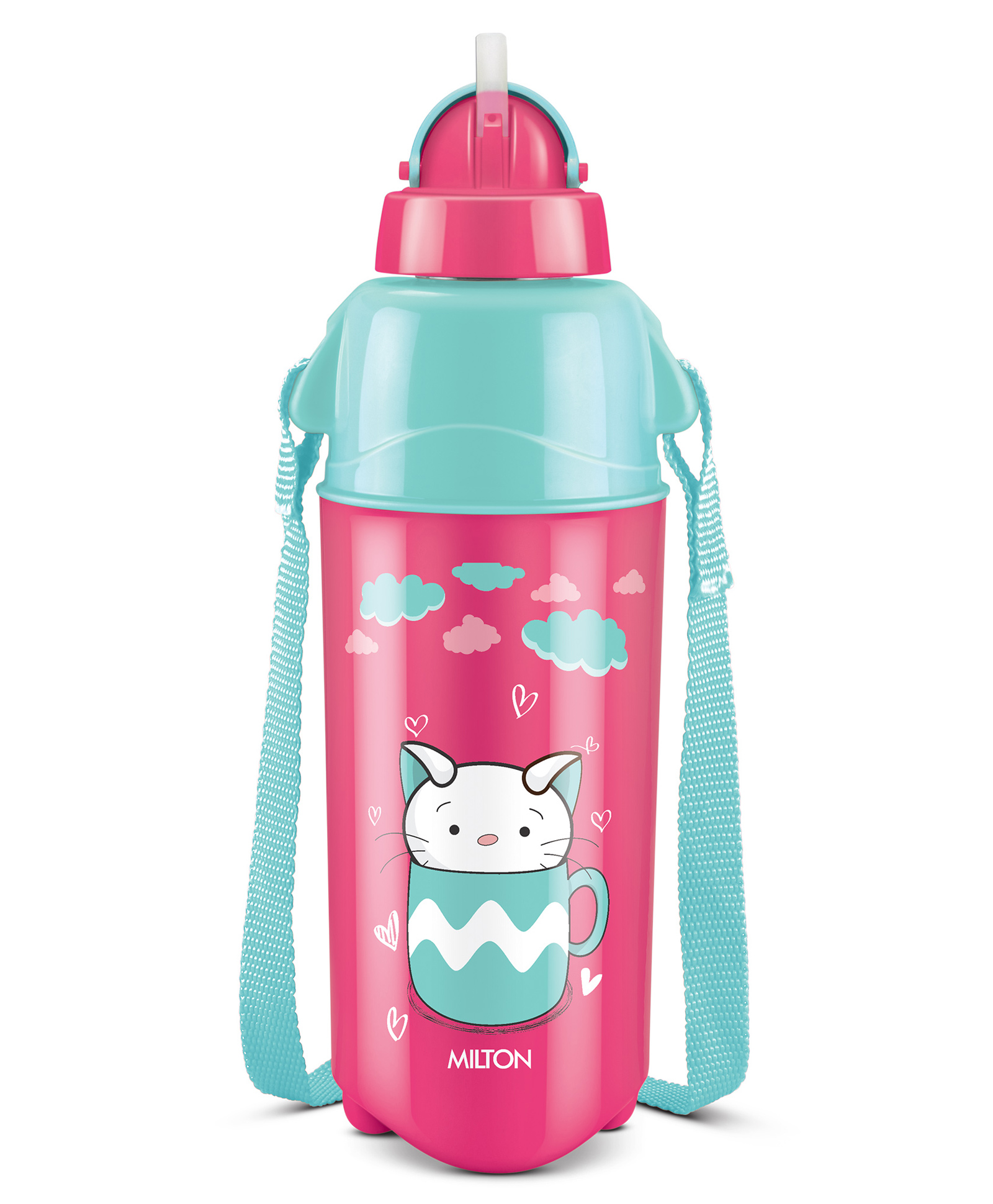 Milton Kool Trendy Plastic Insulated Water Bottle with Straw with Leak Proof BPA Free & Food Grade Easy to Carry Cherry Pink - 490 ml-image-8