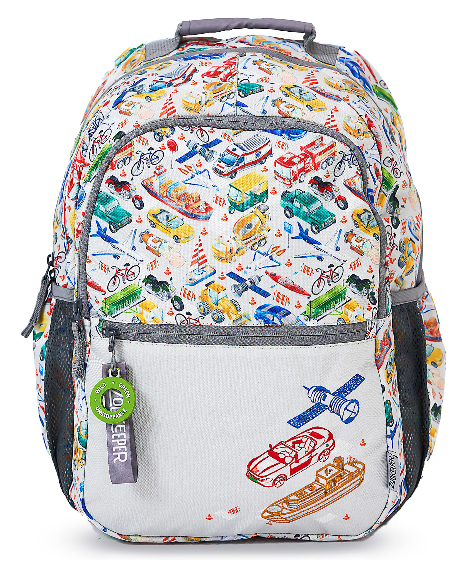 ZOOKEEPER School Bag for Boys & Girls-City Safari Bag Large(Grey)-image-16