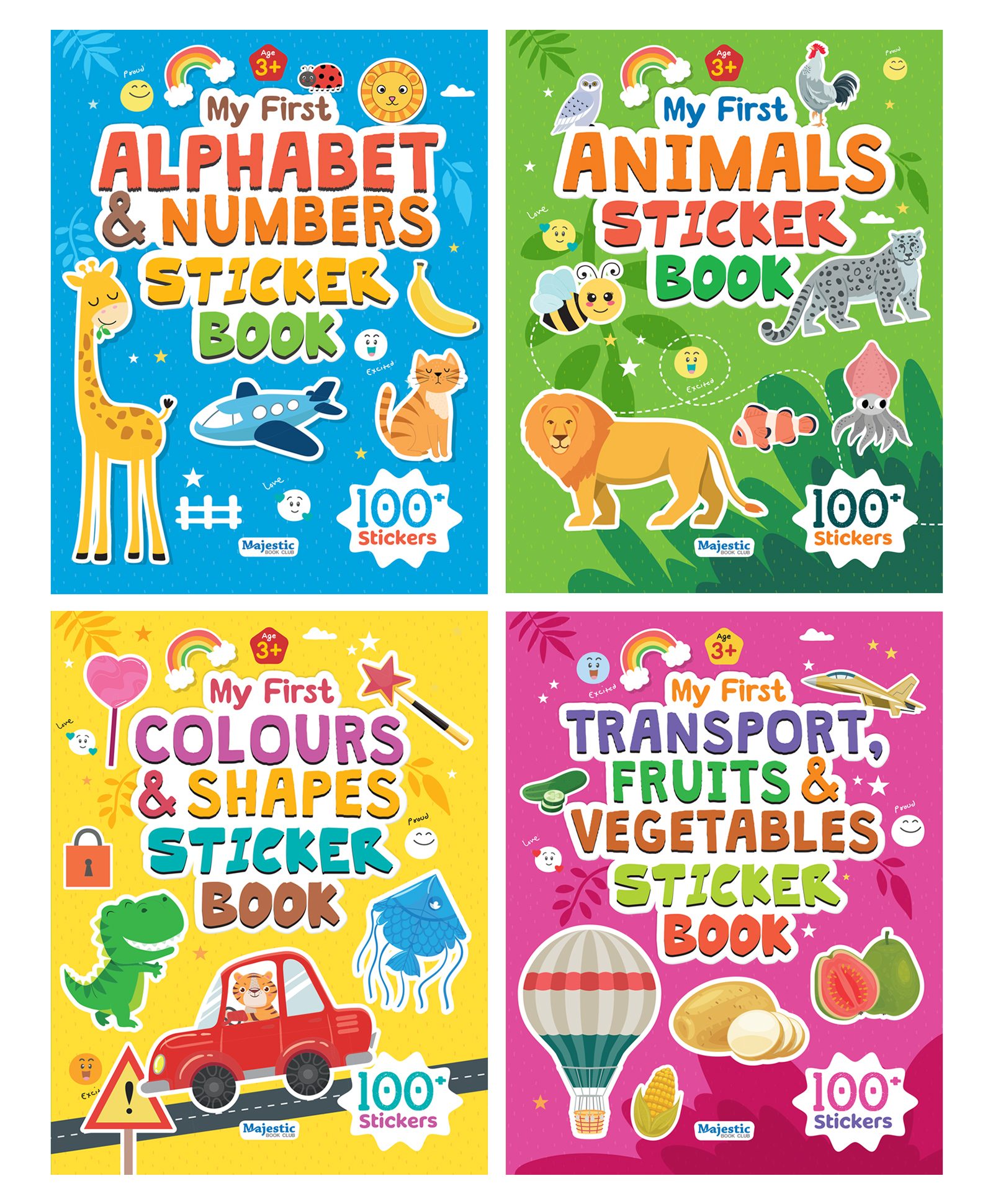 My First Sticker Books Set of 4 | Early Learning Activity Books for Kids with 400+ Stickers for Age 3+ | Fun & Engaging Stickers Book for Kids & Children