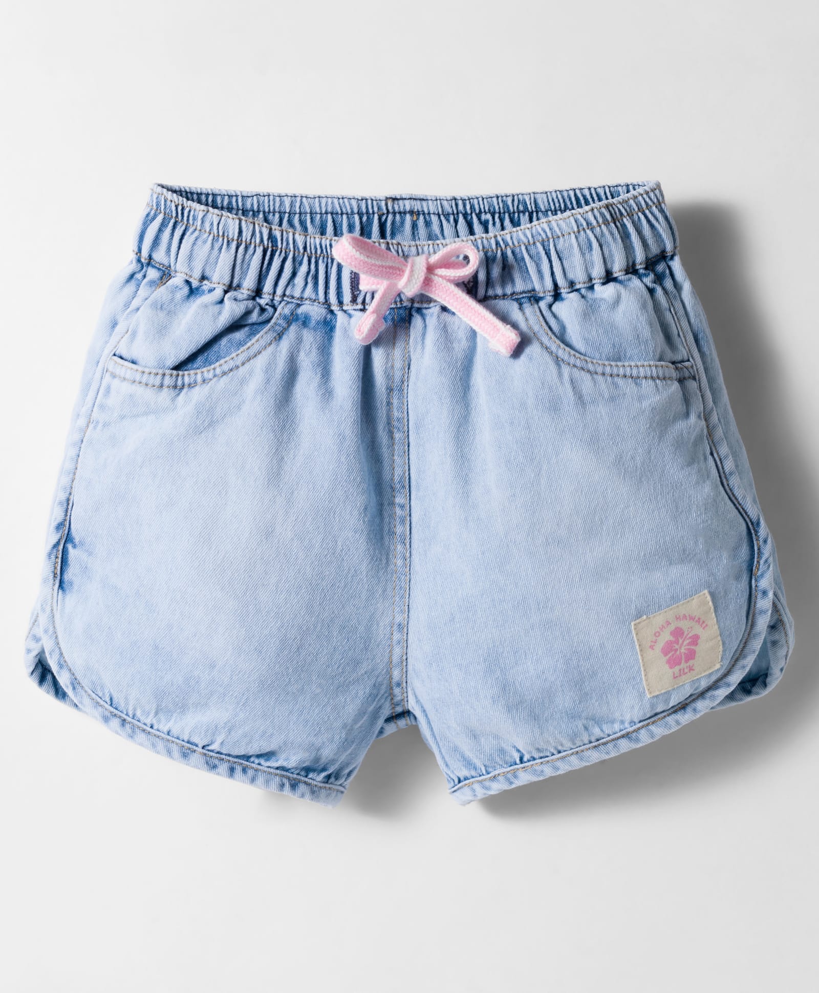 Little Kangaroos Denim Woven Knee Length Washed Shorts - Light Blue-picture-19
